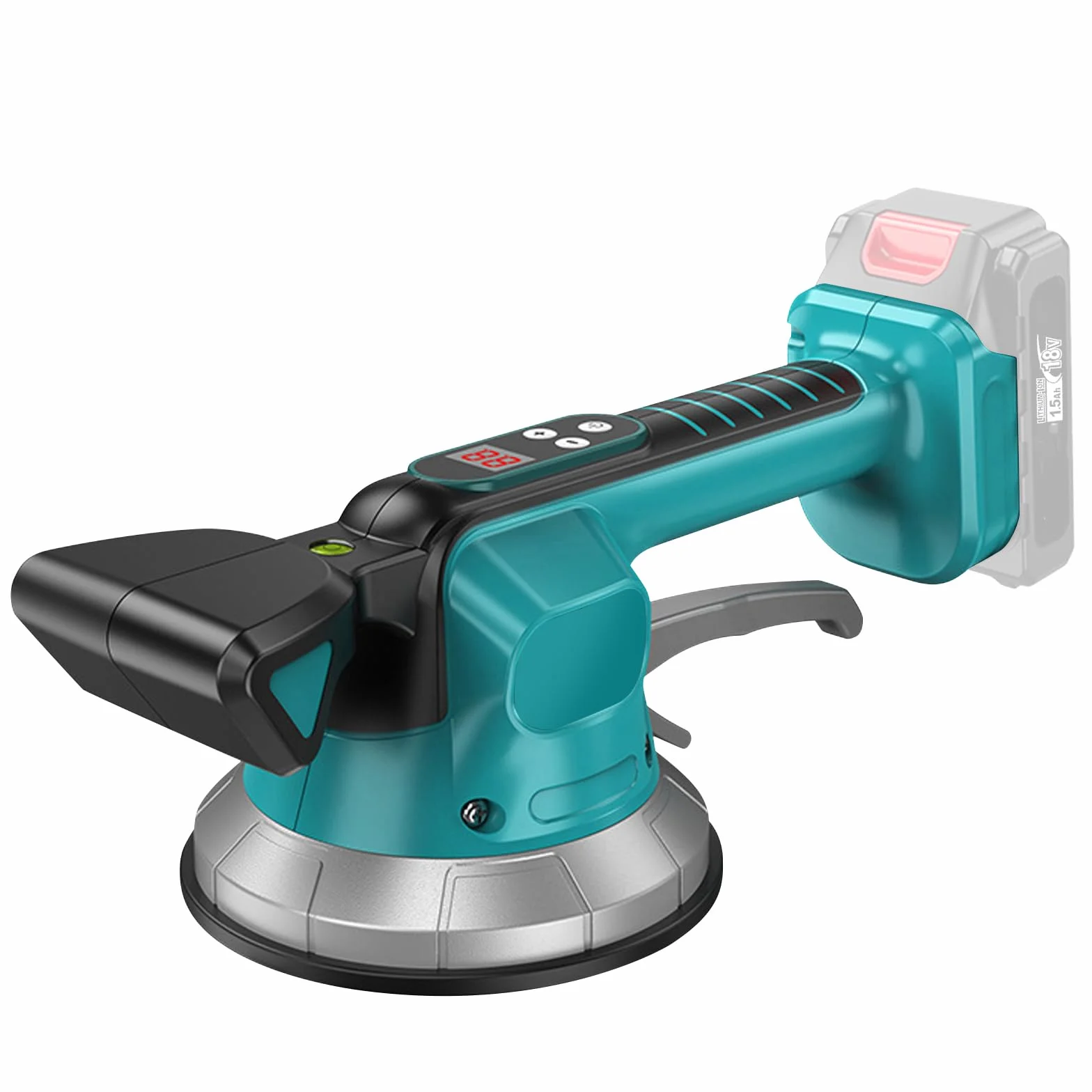 Dispositivo di vibrazione per piastrelle Makita 18 V, macchina vibrante per piastrelle, 10 livelli di velocità regolabile, ventosa da 14,5 cm, capacità 100 kg, adatto per 47 x 47 pollici e sotto (A)