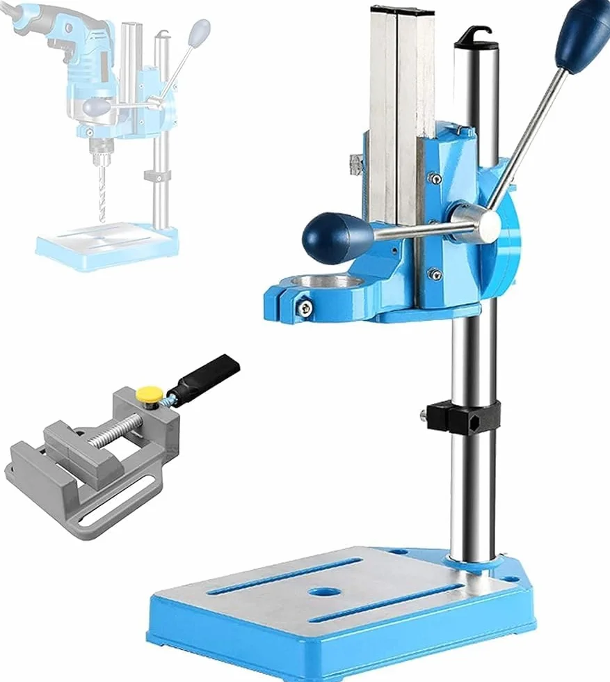 Supporto professionale per trapano a colonna ispessita Base in alluminio pressofuso 38-50mm Campo di serraggio Corsa 80mm per perforazione accurata