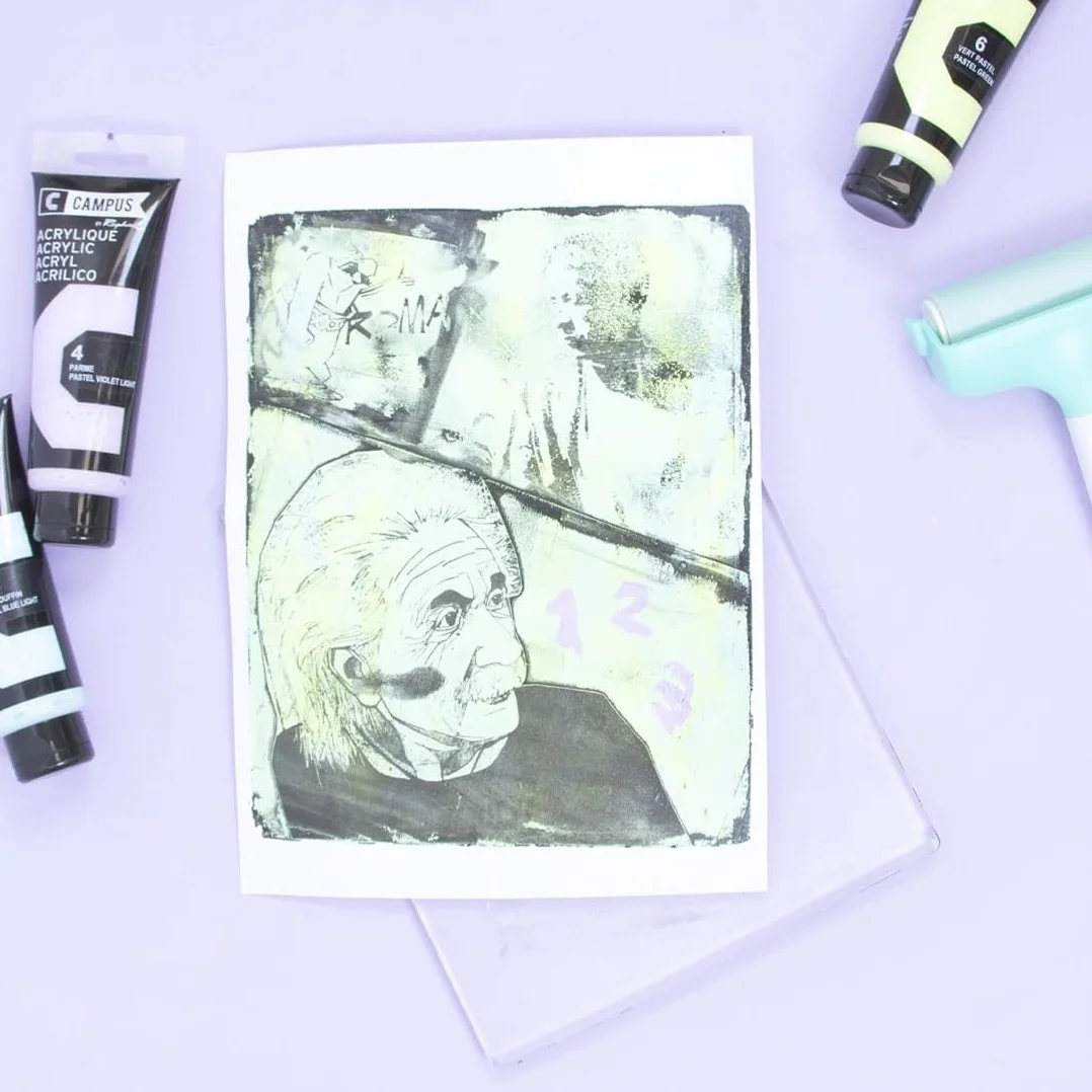 Craftelier Printing Plate do druku żelowego, przezroczysta, do mixed media i farb akrylowych