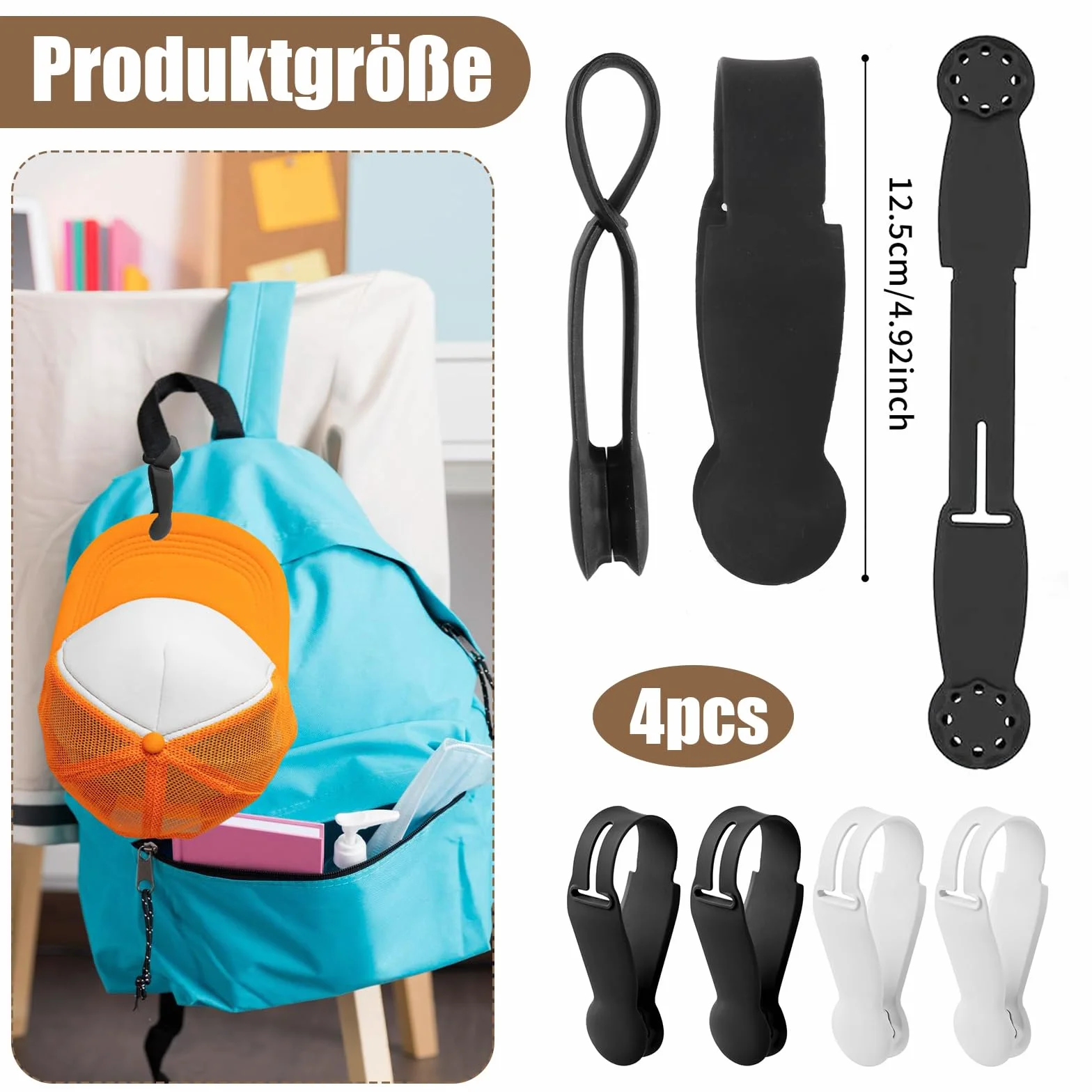 Clip per asciugamani in silicone magnetiche 4 pezzi nero bianco
