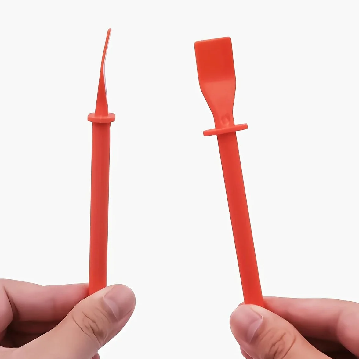 8 pennelli per colla, raschietti, spalmatori con manico lungo, spatola in polipropilene per raschiare la pelle artigianale (4 colori)