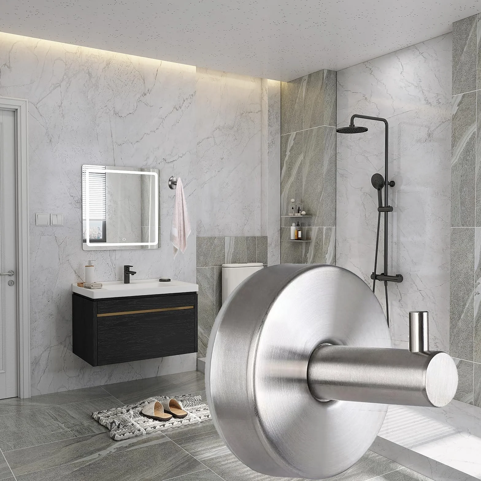Ganci a ventosa portasciugamani acciaio inox extra forte 6,8 kg gancio parete bagno cucina