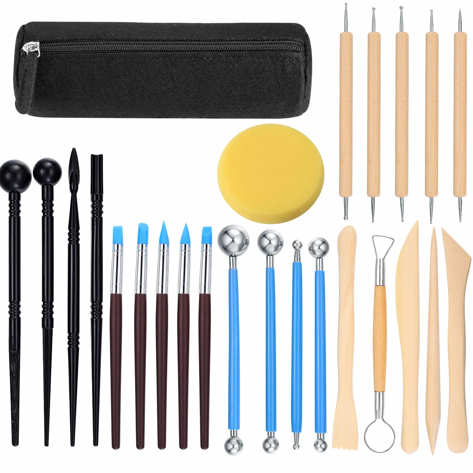 Set Argilla Polimerica, Ceramiche Attrezzi Sculpting, Set di Strumenti per intagliare la Ceramica, 25 Pz Creta Ceramica da Modellare Accessori, Attrezzi Modellismo