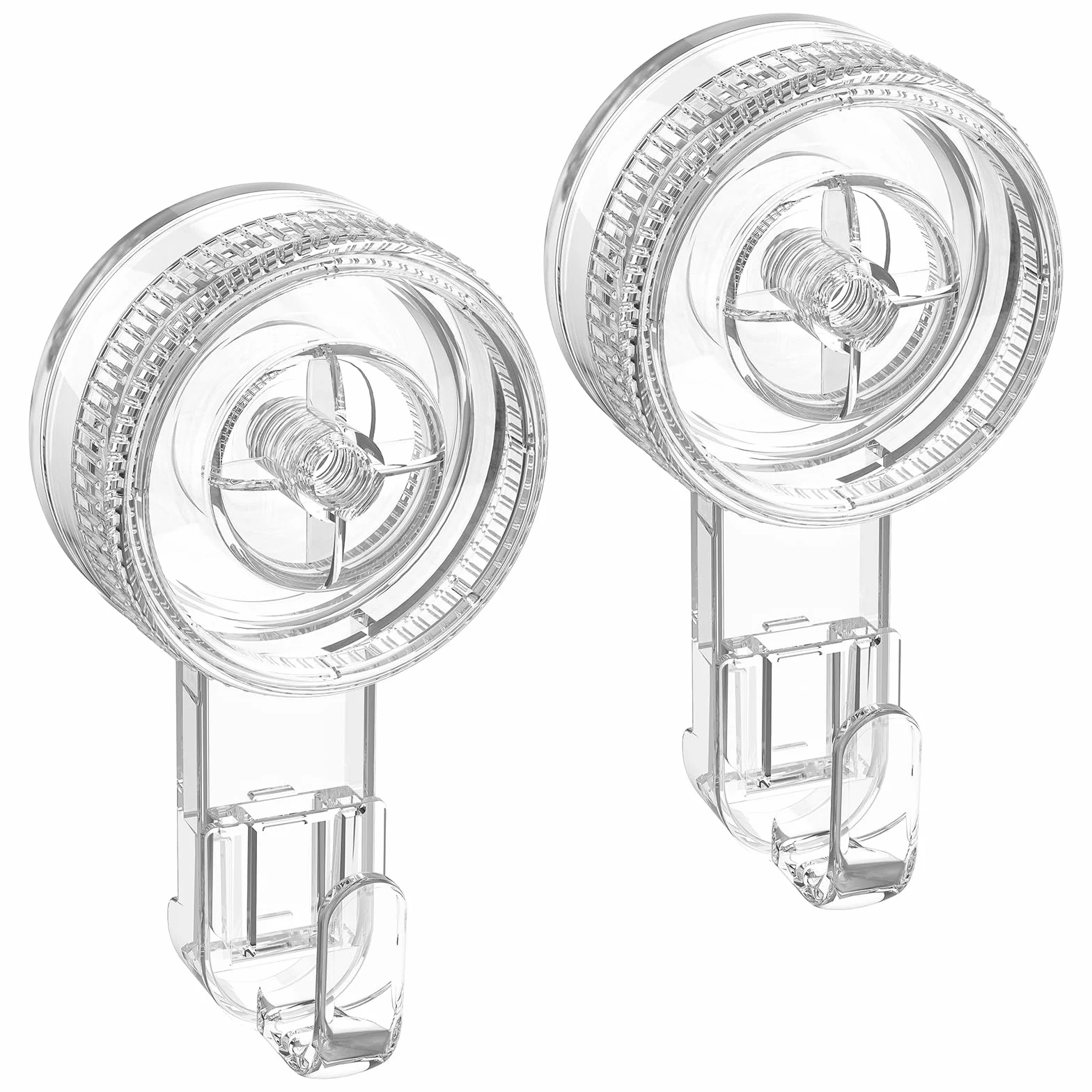 Luxear Ganci Ventosa Senza Foratura 2 Pezzi Appendi Accappatoio Resistenti | Gancio Ventosa Bagno per Asciugamani, Ganci Appendini Rotante per Cucina Bagno Parete Doccia Vetro Piastrelle, Trasparenti
