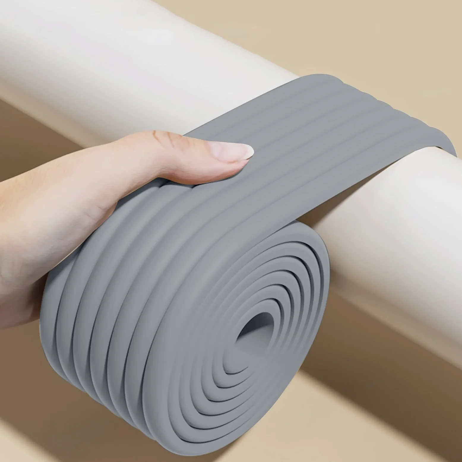 2m Isolante In Schiuma Per Tubi, Nastro Adesivo Autoadesivo Per Riduzione Del Rumore Idraulico Interno Ed Esterno, Forte Adesione, Nastro Isolante Avvolgente, Per Tubi Interni Ed Esterni(Grey,3pcs)