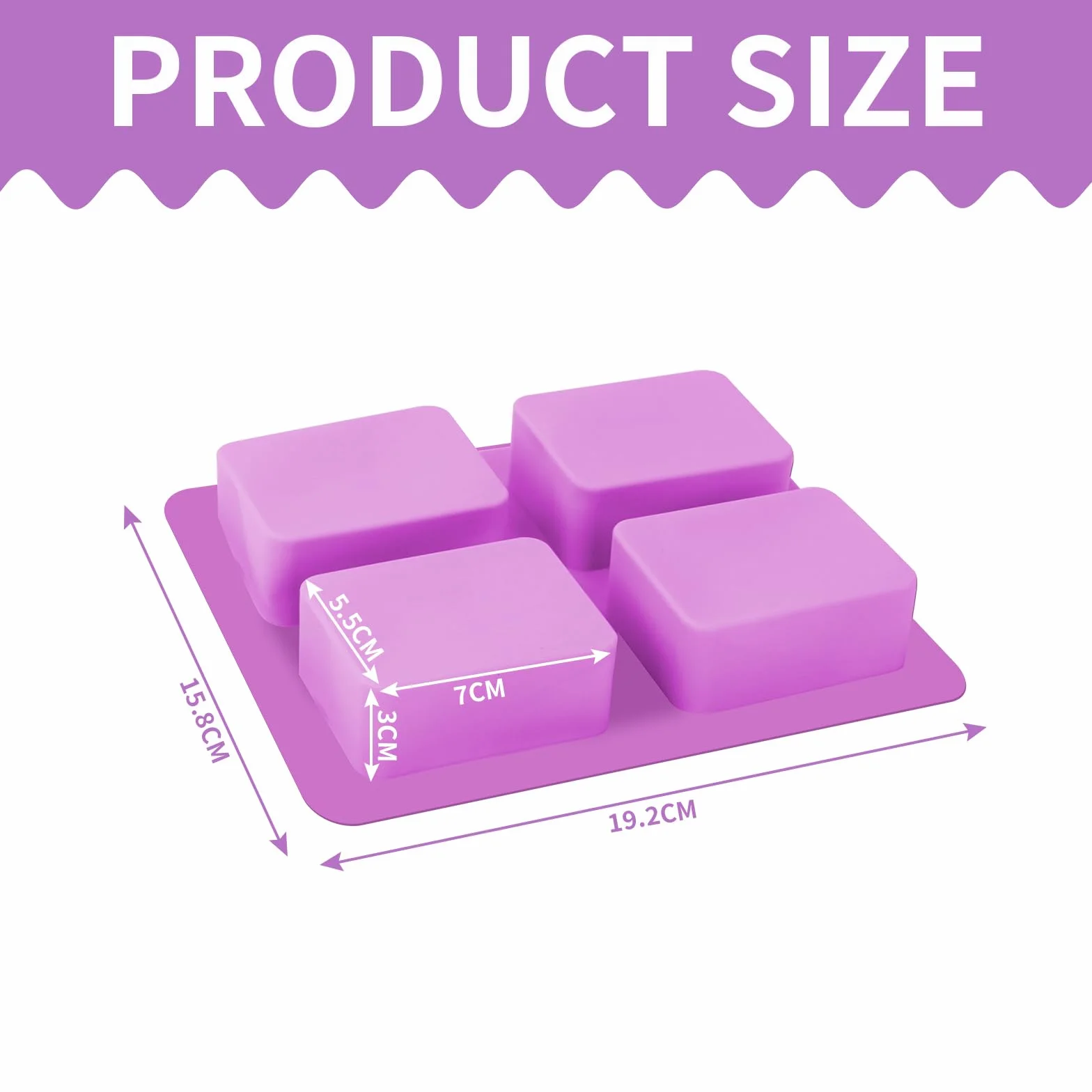 Stampi per Sapone, Sapone in Silicone Stampo, Stampi in Silicone per Sapone DIY, per Saponette Fatte a Mano, Ghiaccio, Torte, Budini, Cioccolatini