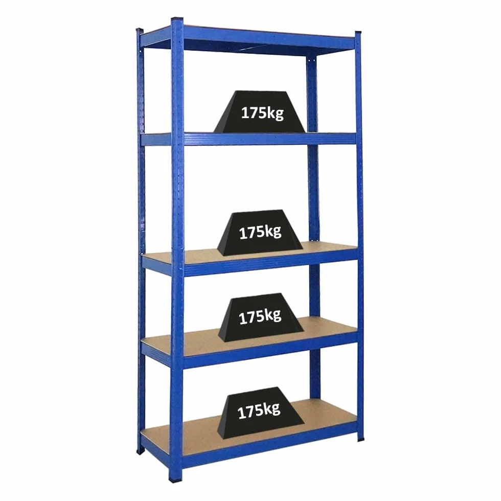 PROREGAL Scaffale per carichi pesanti Ragnar | AxLxP 180x90x40cm | Portata per ripiano 175kg | Blu