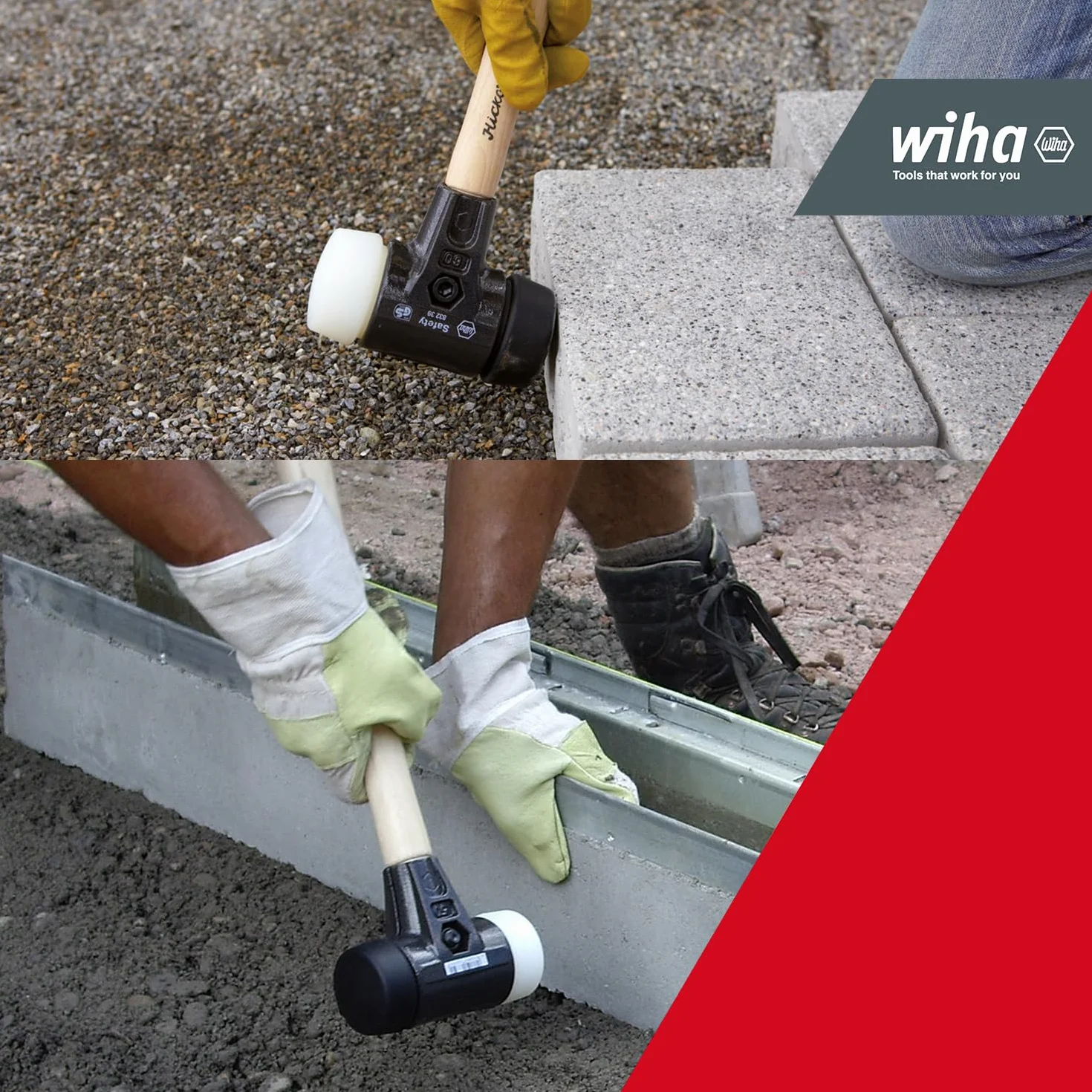 Wiha Juego de martillos de cara blanda Safety con surtido de cabezales, de 9 unid., incl. caja (44008)