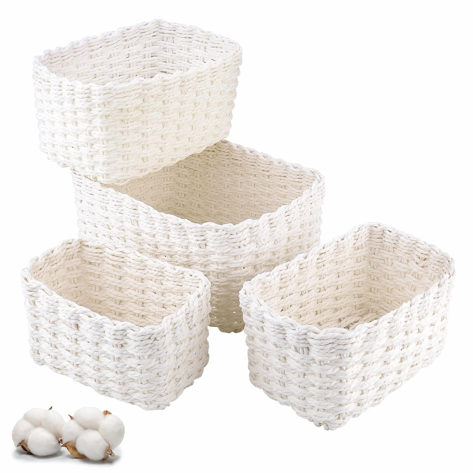Cestino Portaoggetti 4 Pack Organizzatore Bagno Impilabile per Neonati