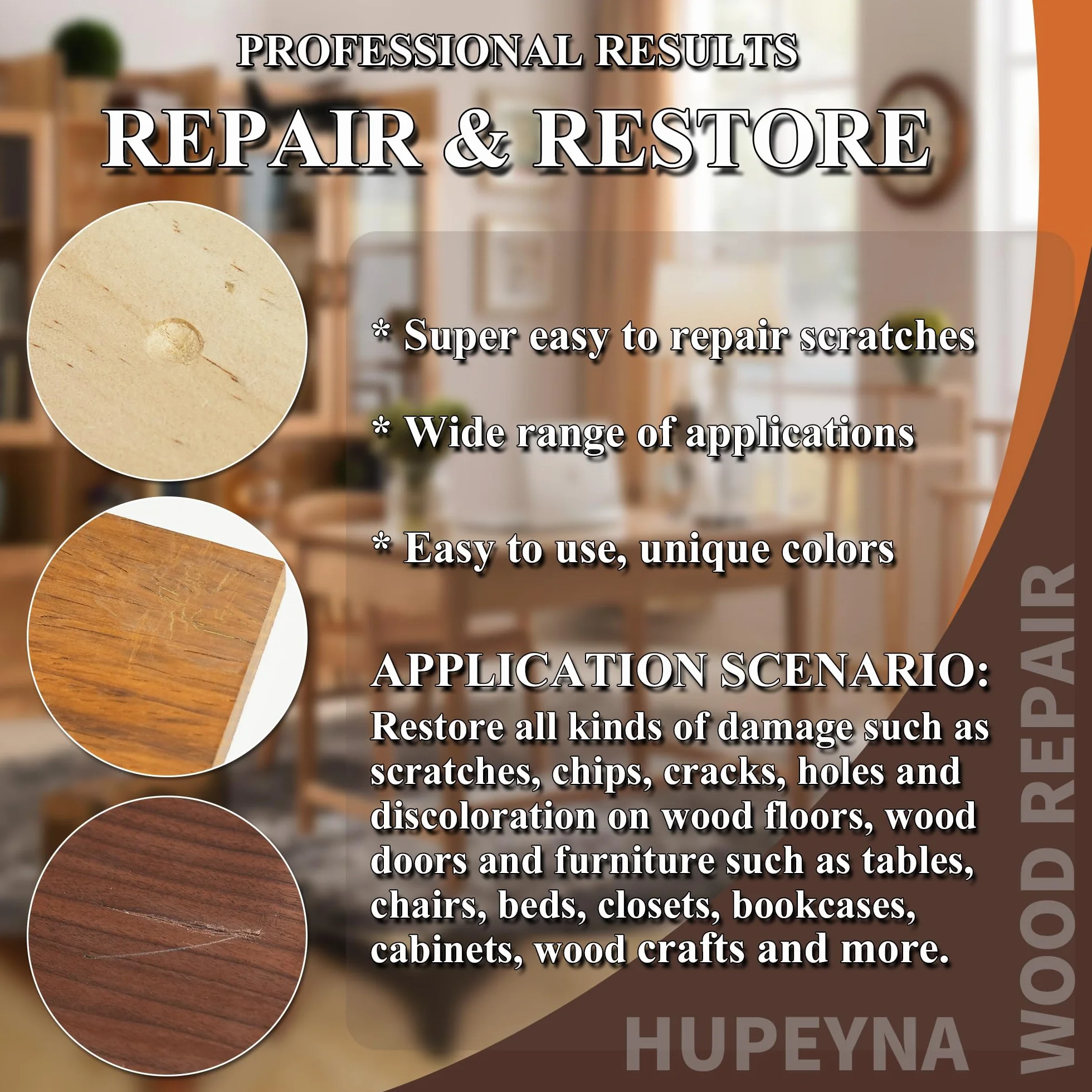 Kit Riparazione Legno, 12 Colori Stucco per Legno, Kit di Riparazione per Mobili, Riparazione di Graffi, Crepe, Scolorimento per Mobili in Legno, Porte, Armadietti, Pavimenti, Tavoli, Ritocco Legno