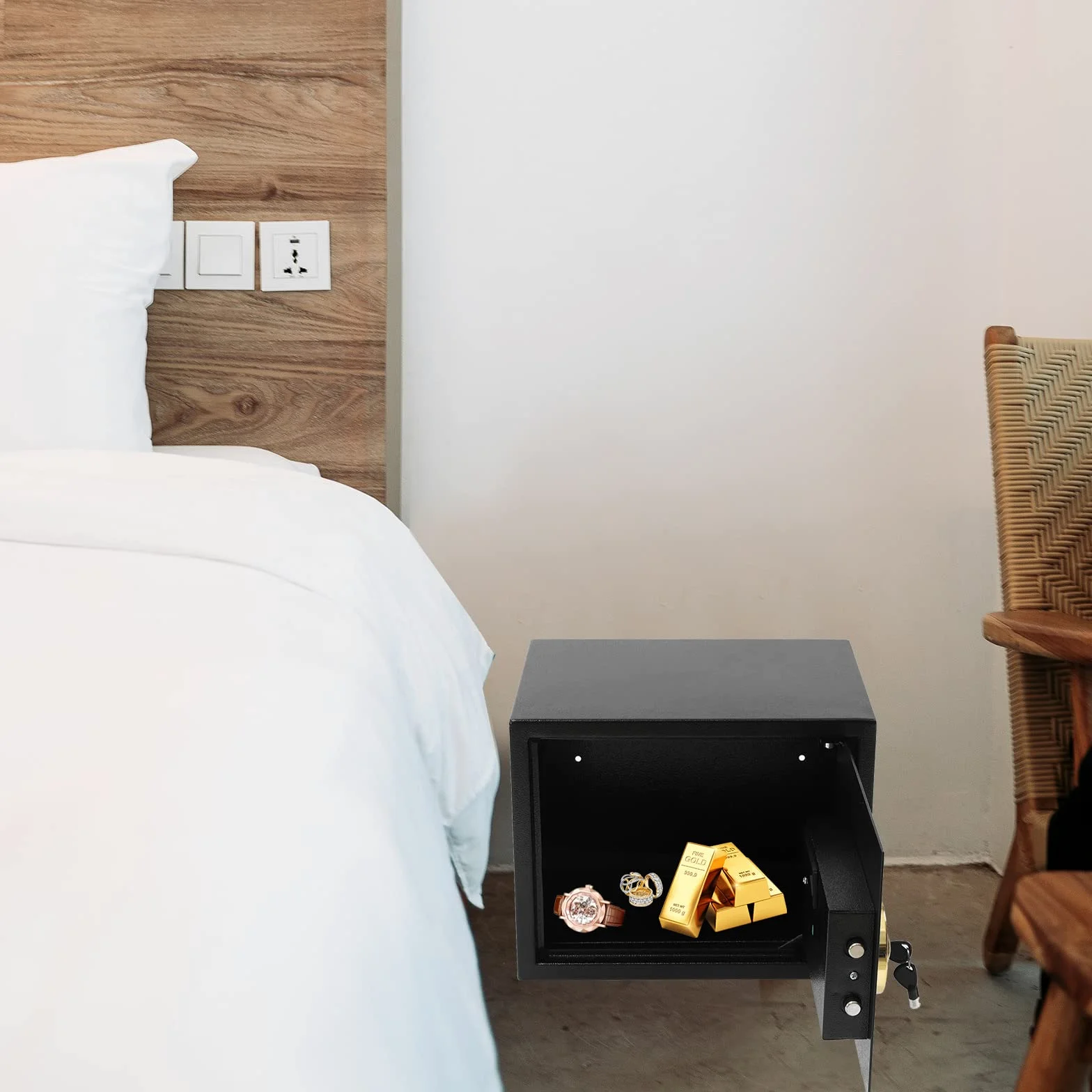 Cassaforte da 30 l per casa, cassaforte ignifuga, impermeabile, per monete, cassaforte digitale per mobili, cassaforte per munizioni, armi, contanti, gioielli, documenti A4