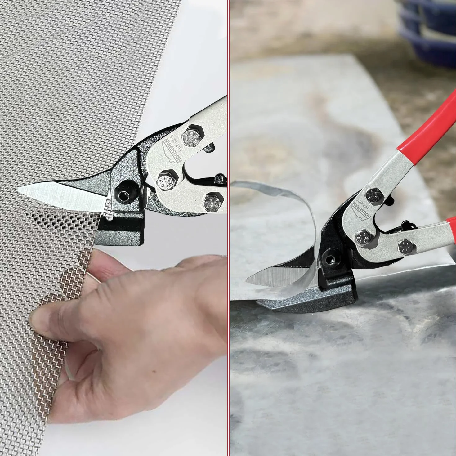 Cesoie per Lamiera HOUSERAN da 260 mm, Cesoie Metalliche con Meccanismo di Blocco di Sicurezza, per Tagliare Lamiera, Alluminio, Pelle, Rete Metallica, Rame, Plastica e Lastre di Plastica.