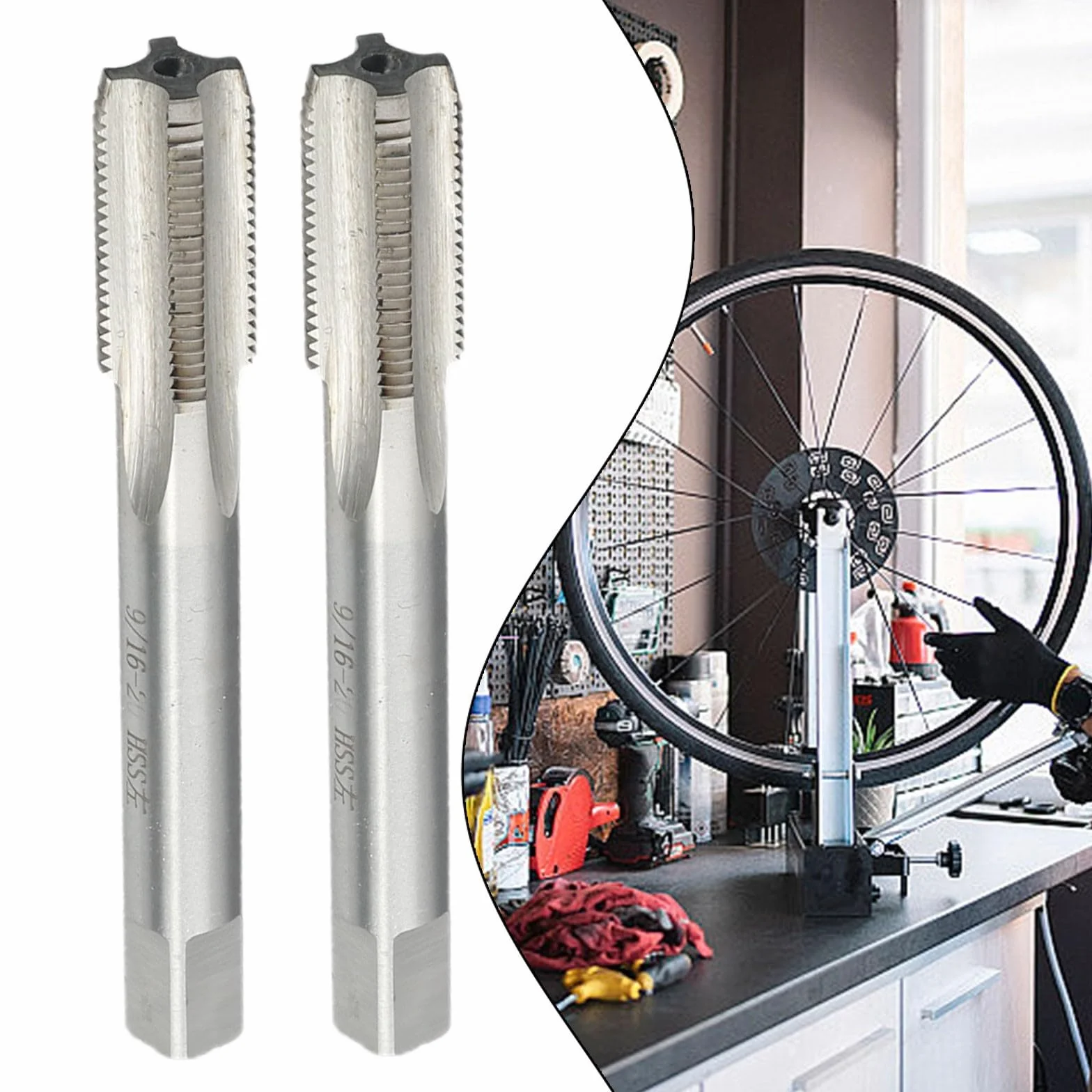 2PCS Maschio per filettatura destra e sinistra 9/16'' - 20 TPI 18 X 1,5mm Passo Strumento di riparazione per pedale di bicicletta portatile per bicicletta da esterno