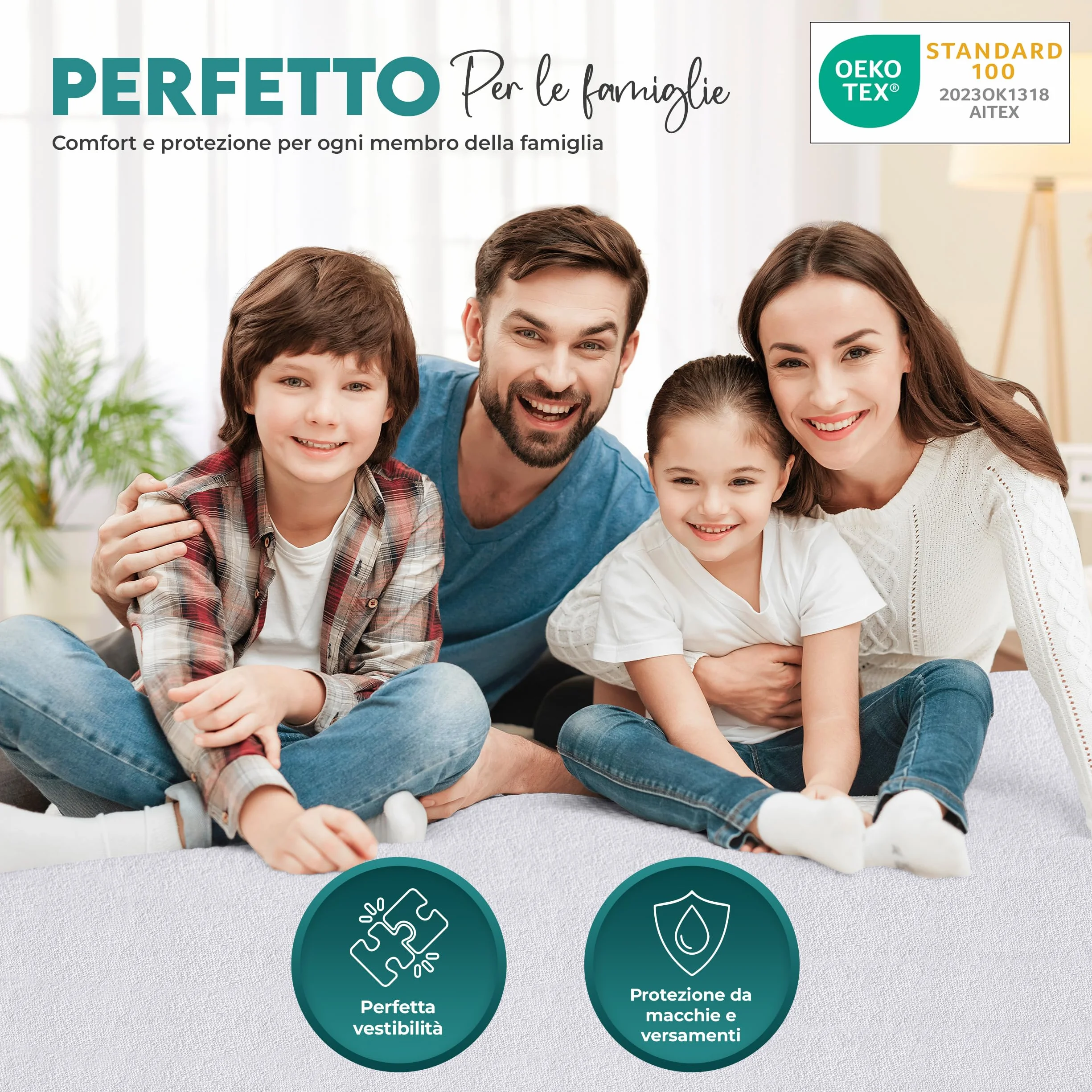 Utopia Bedding Coprimaterasso Matrimoniale Impermeabile 160x190x30 cm OEKO-TEX