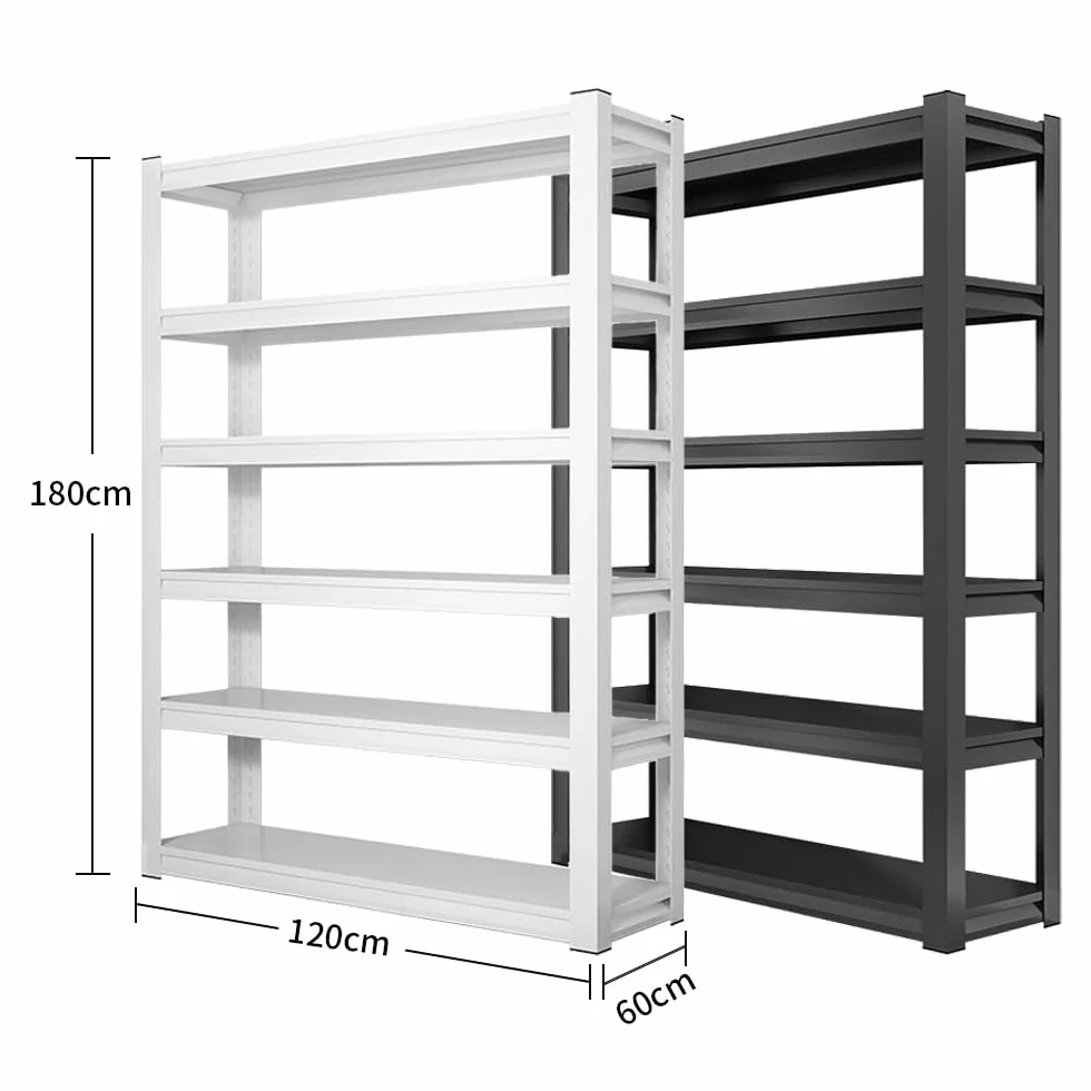 Scaffalatura industriale, scaffale pesante, scaffale cantina, 120 x 60 x 180 cm, struttura in acciaio, portata massima 1080 kg, 6 ripiani regolabili