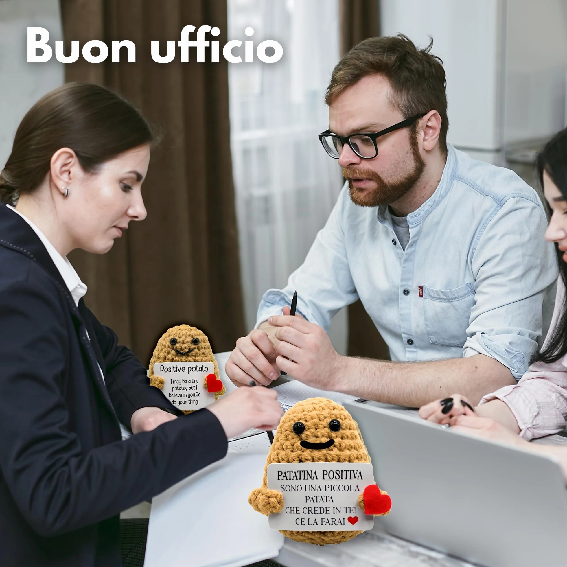BigDaddy Patatina Positiva Peluche Patata Portafortuna Motivazionale Regalo Originale
