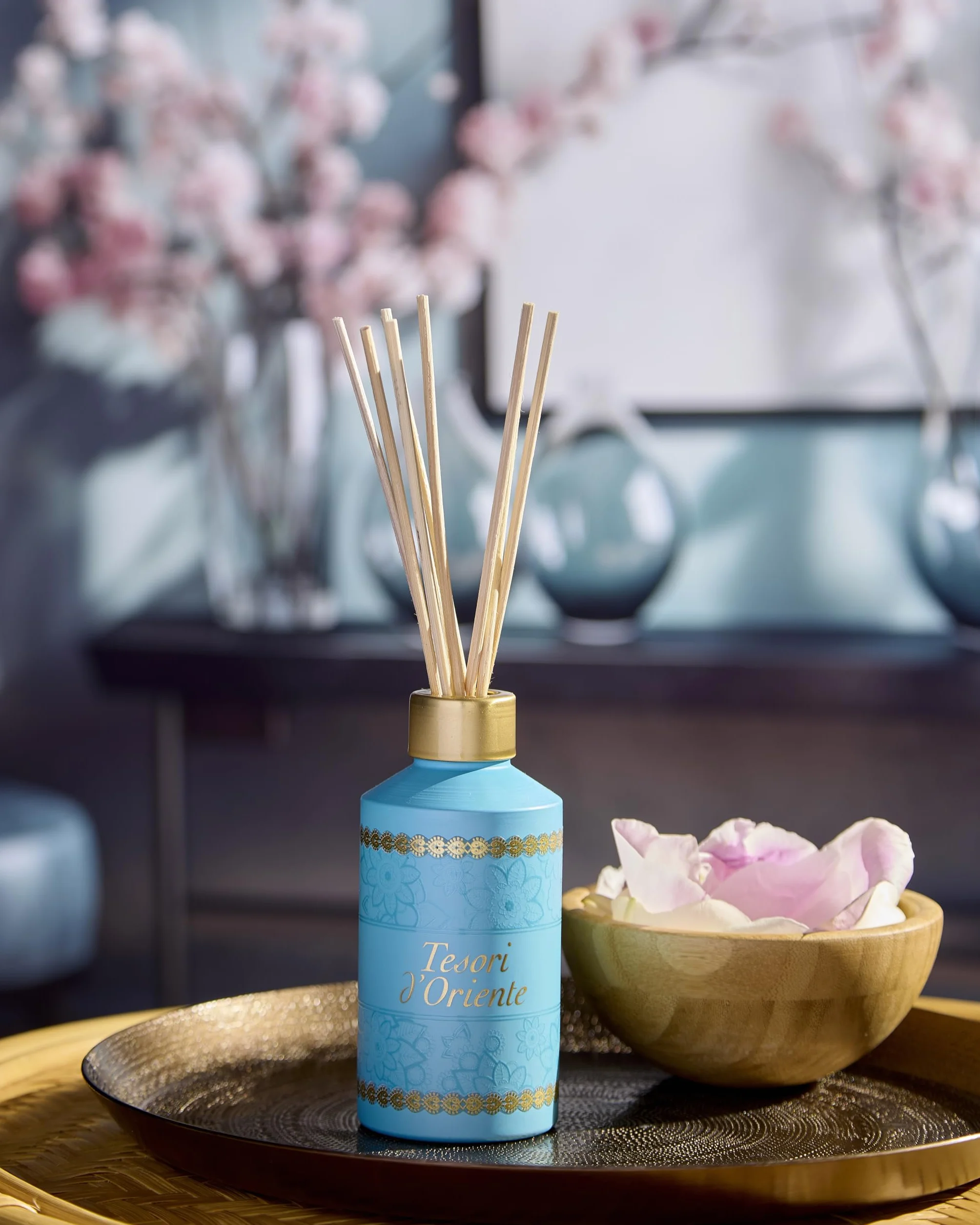 Tesori d'Oriente Diffusore Ayurveda Profumatore per Ambienti con Bastoncini Oli Essenziali Amla Patchouli 200ml