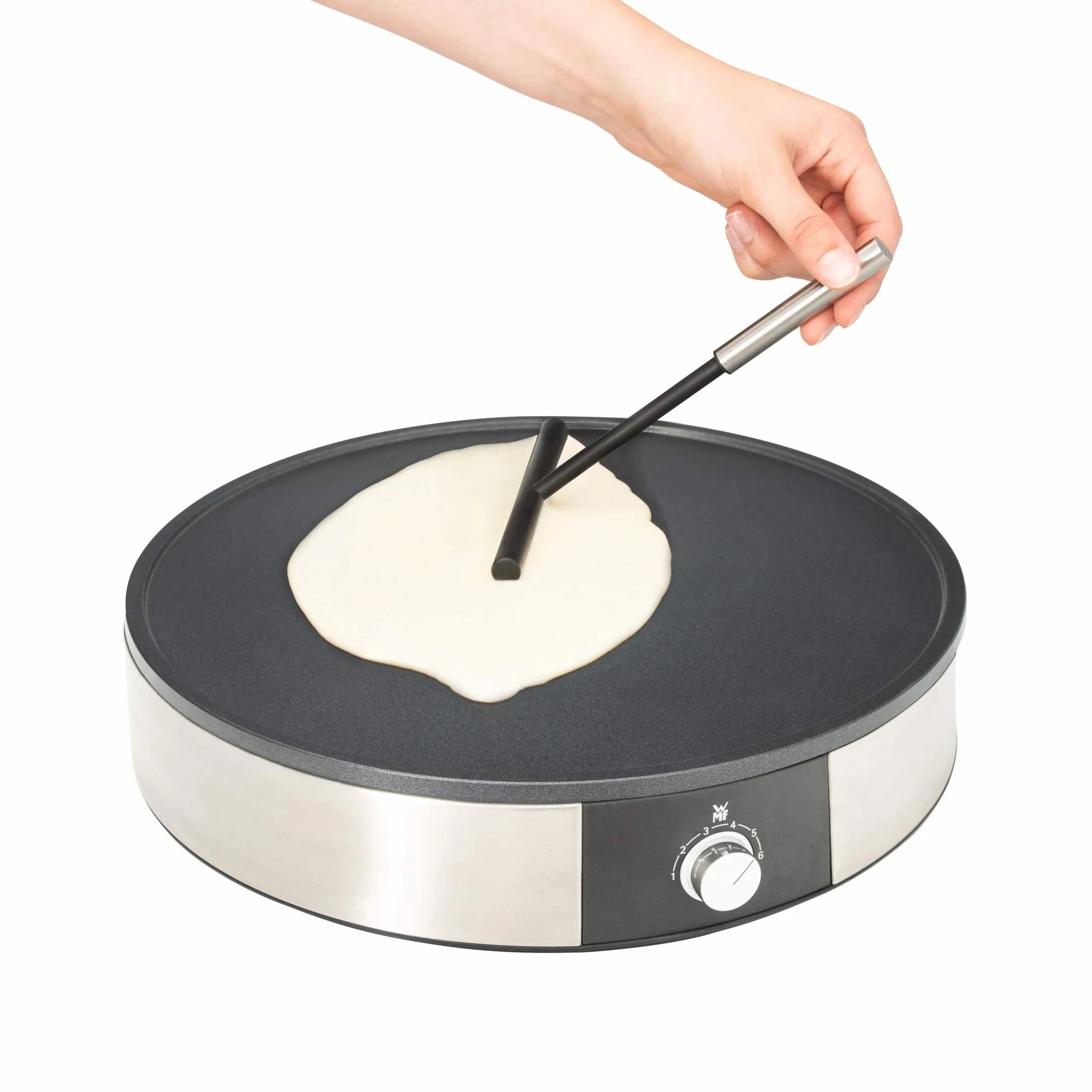 WMF Lono Crepes Maker Creperie con paletta e distributore di impasto, 1600 W, Ø 33 cm, crepes maker, frittelle antiaderente