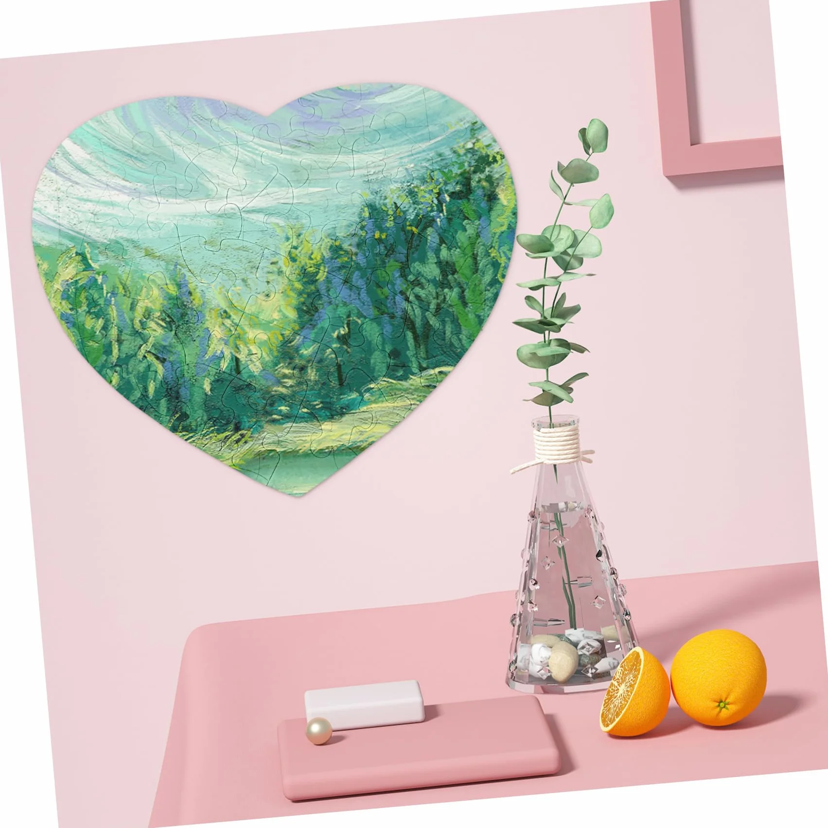 Gadpiparty 5 Set Puzzle Sublimazione Cuore in Legno Tavole Puzzle Vuote per Trasferimento Termico Artigianato Creativo e Giochi Familiari