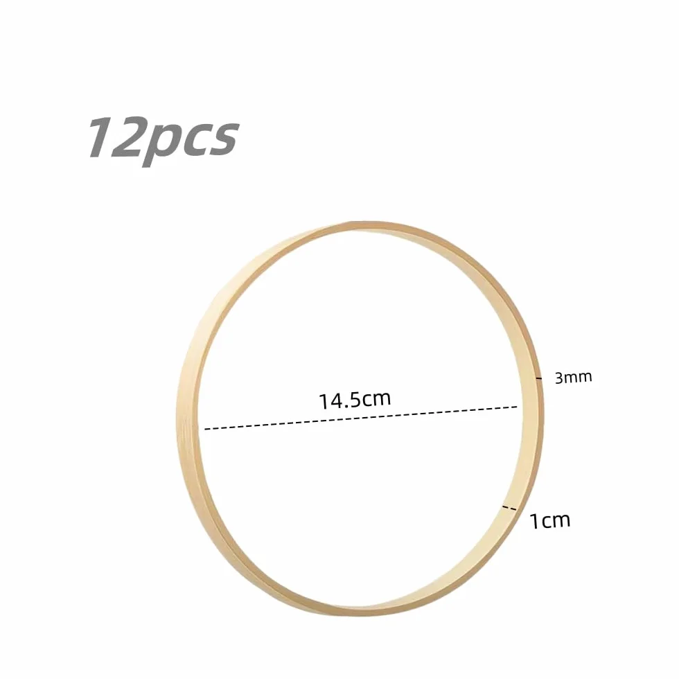 Cerchi in Legno 15 cm Anelli in Bambù Acchiappasogni 12 Pezzi per Decorazioni Macramè