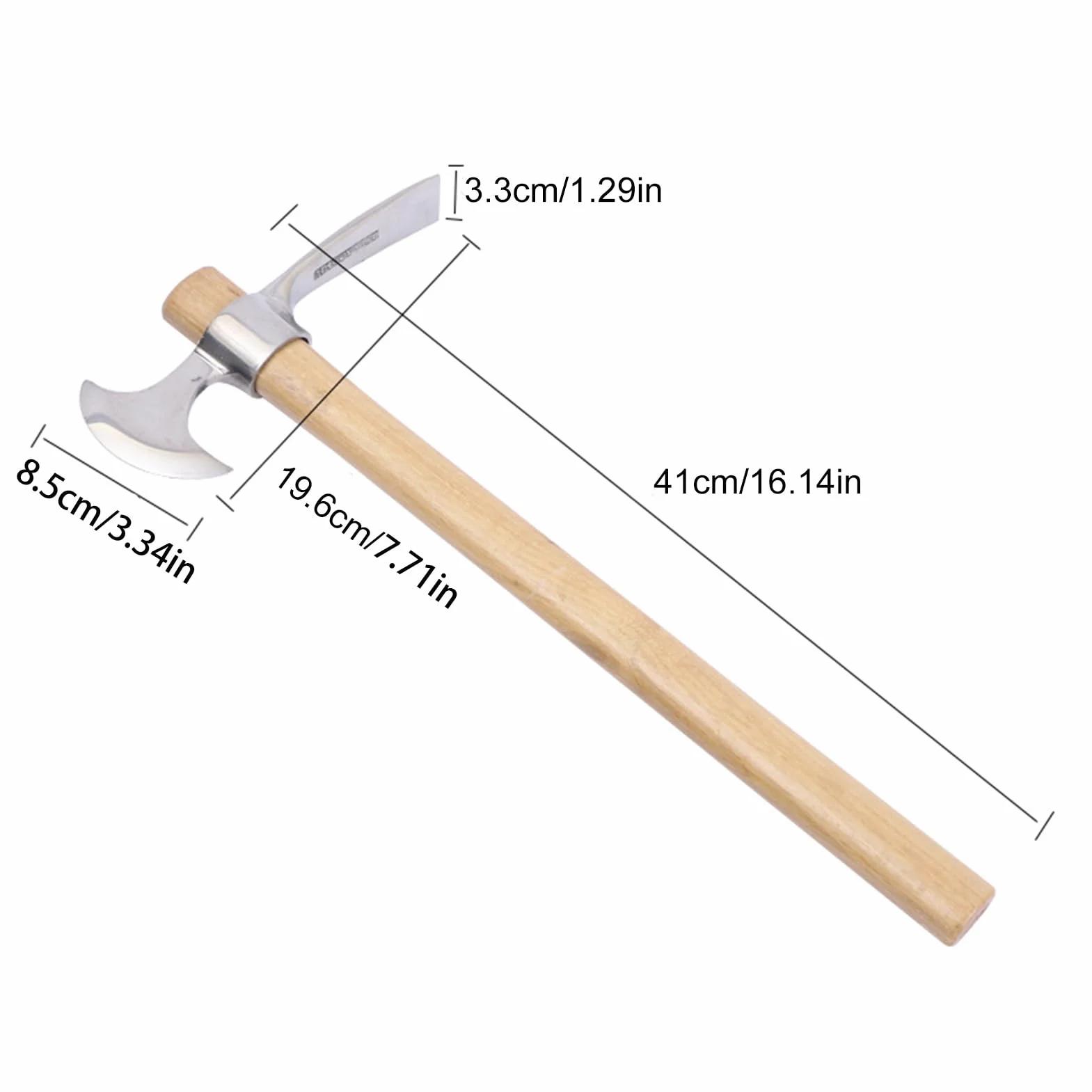 Zappa per scavare, piccone da giardino, piccone da giardino, con lama larga, strumento a mano efficiente, 41 cm