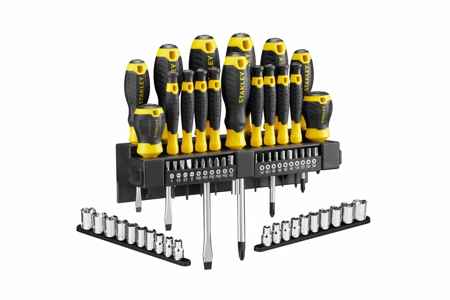 STANLEY STHT0-62143 Set 57 Pezzi Giraviti e Inserti e Chiavi a Bussola