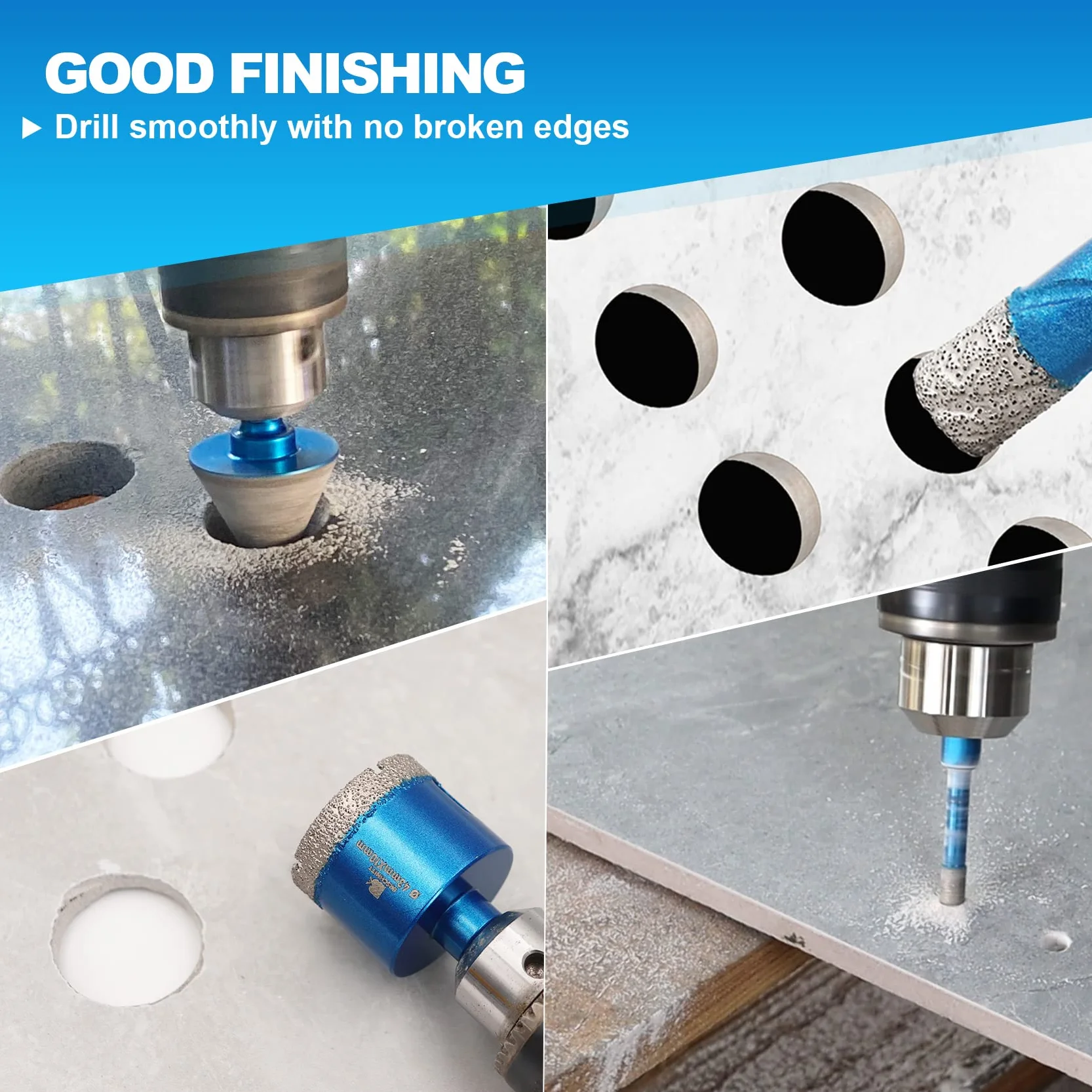 Punte Trapano Diamantate 6/8/10/20/25/28/32/35/50/65mm-BRSCHNITT foretto diamantato per Gres Porcellanato Piastrelle Ceramica granito Marmo