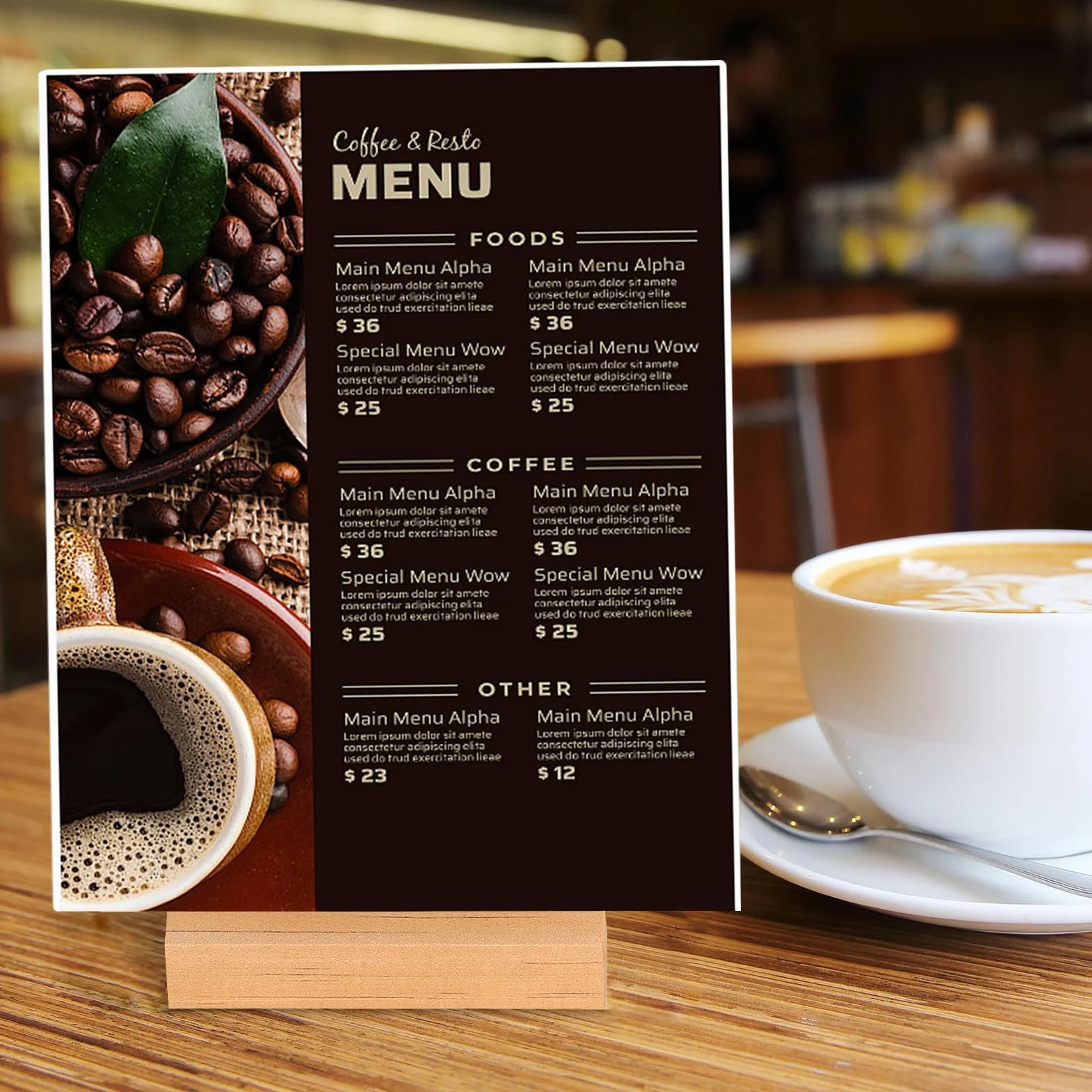 10 Portacarte in Legno - Porta Menu da Tavolo, in Faggio, 105×25×15 mm, come Portacarte, Portamenu, Portacartoline, per Matrimoni, Feste, Ristoranti ecc
