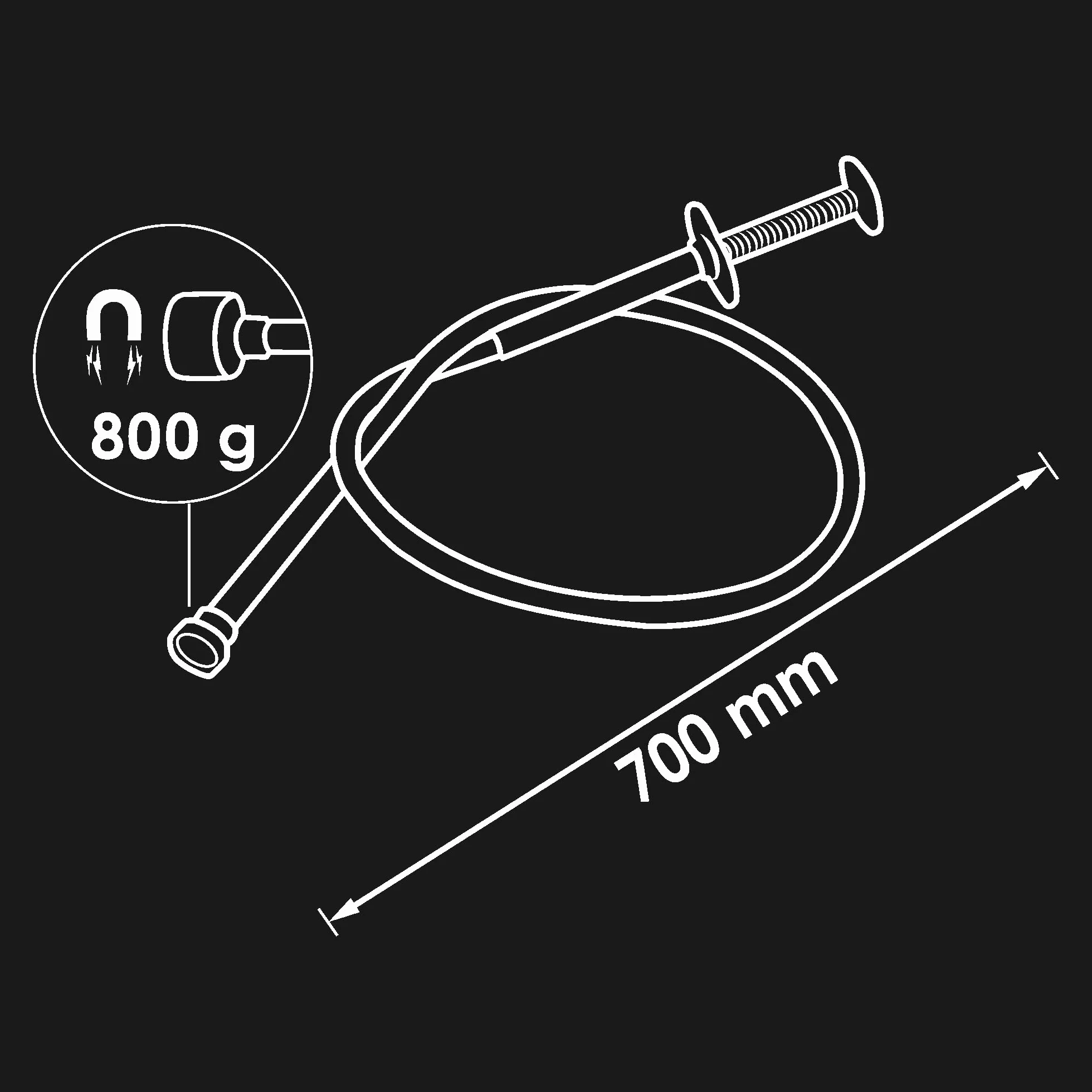 HAZET Pinza ad artiglio ViGOR V1764 con magnete per una maggiore tenuta, forza di sollevamento magnetica: circa 800 g per il prelievo di piccoli pezzi come viti, dadi ecc. in luoghi inaccessibili