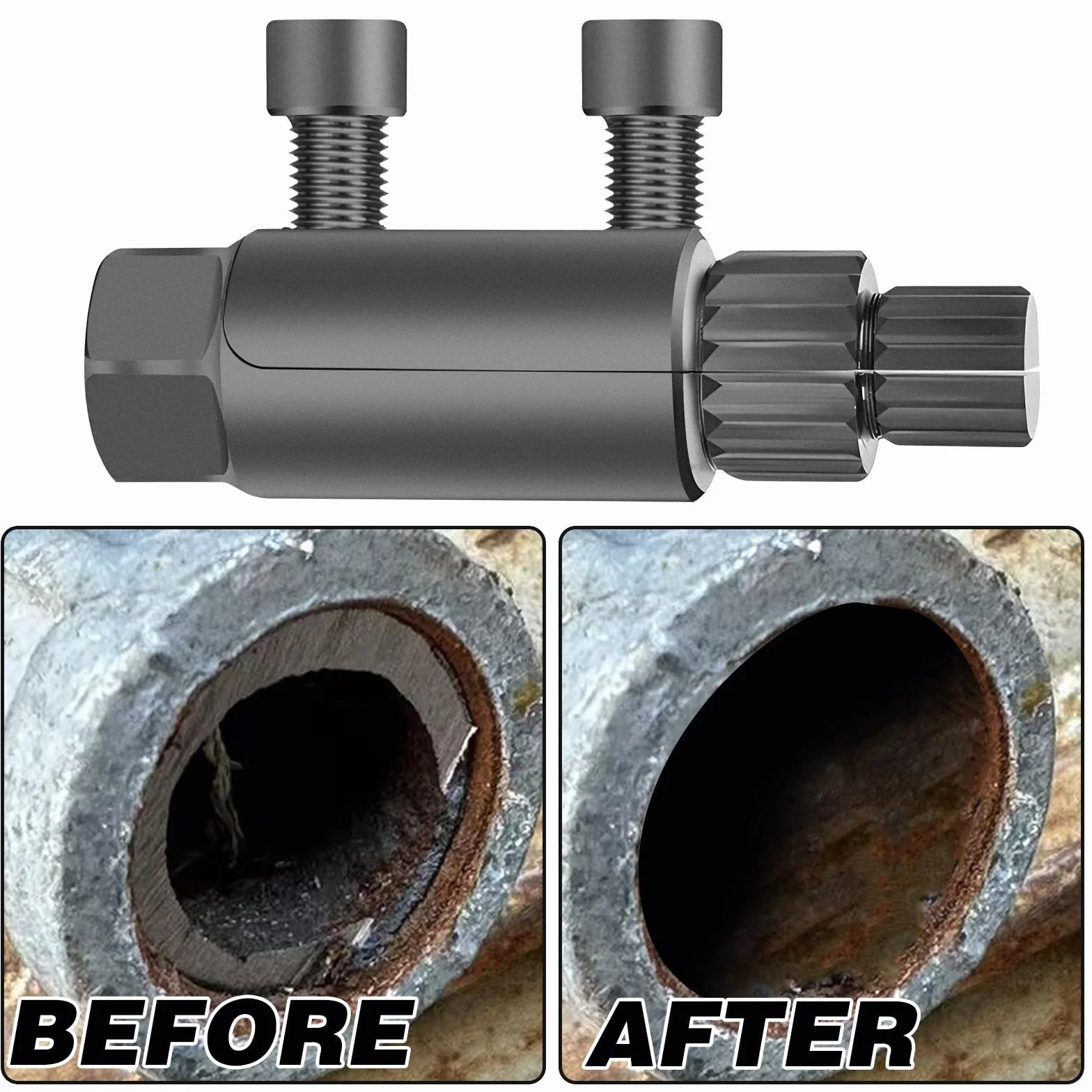Estrattore per filettatura di tubi rotti,trumento di estrazione del filo del tubo rotto,Outil d'extraction de filetage de tube cassé,kit di chiavi per viti spanate in acciaio 45 per da 1/2"/ 3/4"/ 1"