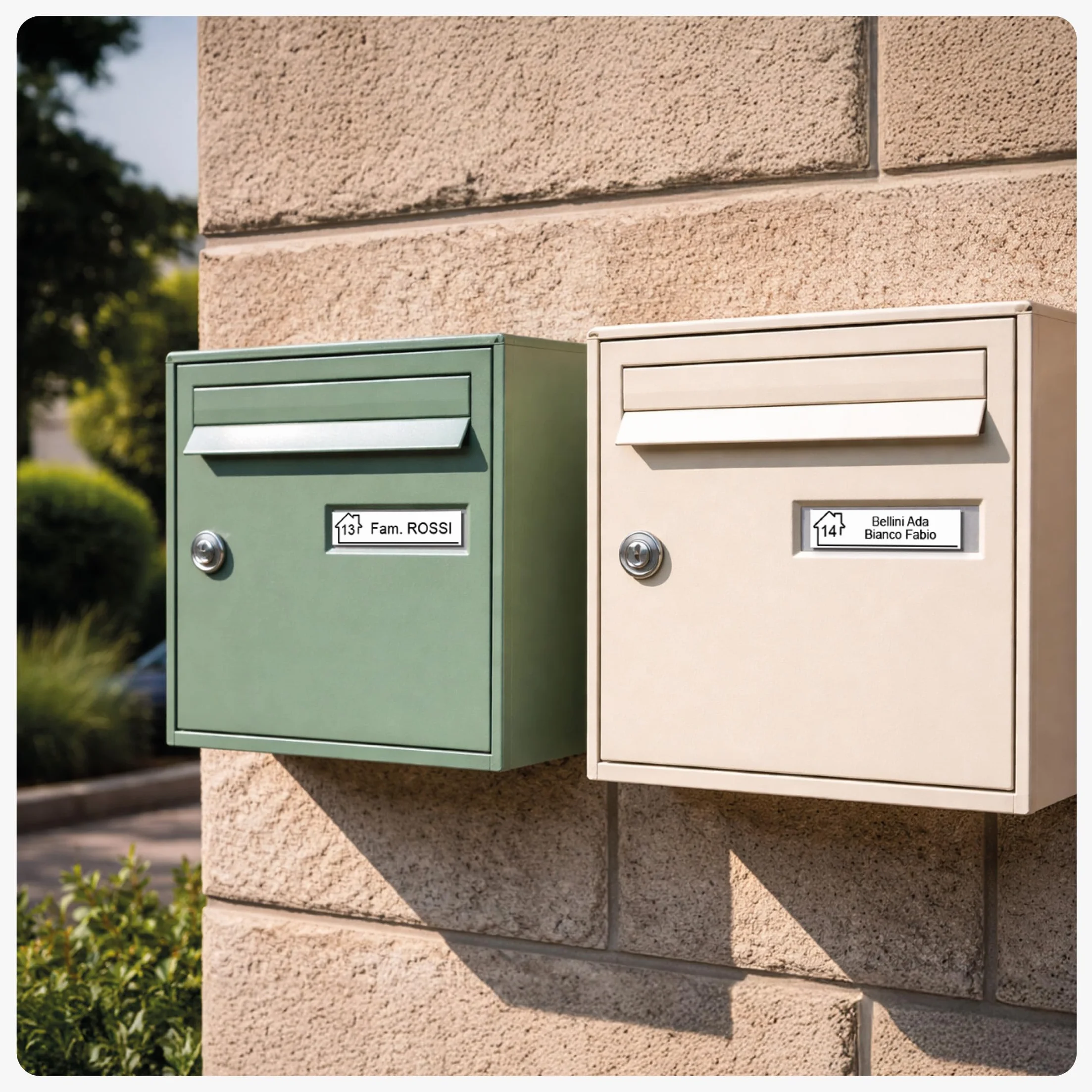 Mygoodprice - Targhetta incisa con nome e numero autoadesiva per cassetta delle lettere, 10 x 2,5 cm, personalizzabile, da 1 a 3 righe, alluminio spazzolato