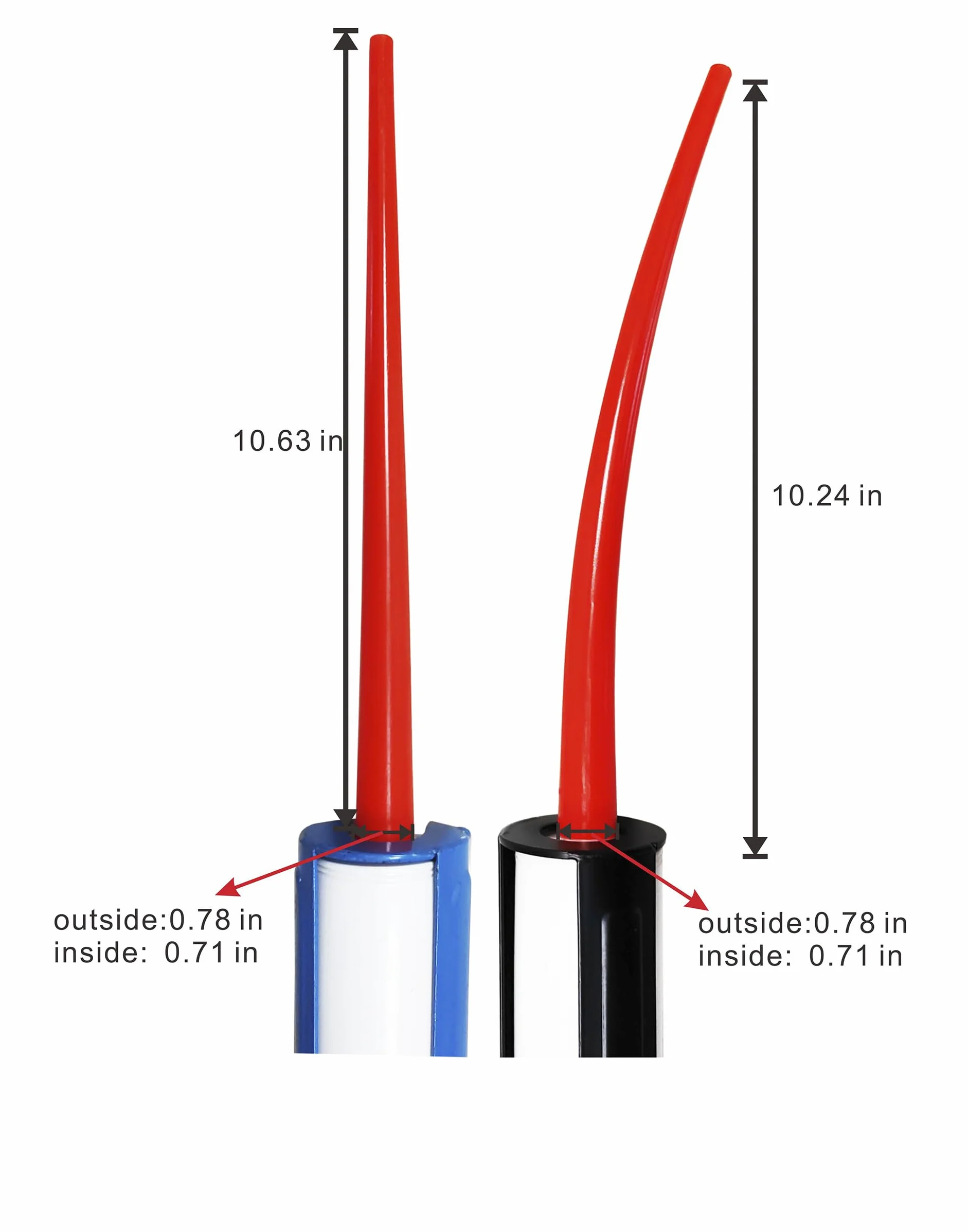 Confezione da 2 tubi di prolunga per ugello per sigillatura, adattatori per tubo per calafataggio, ugello di estensione per calafataggio (2 pezzi, uno dritto uno piegato)