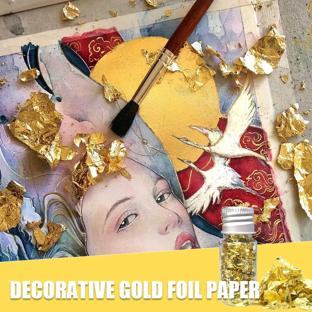 3 Bottiglie Oro Commestibile Oro Alimentare Scaglie di Foglia d'oro Raffinata Perfette per la Decorazione di Torta Dessert Alimentari Vino Bevande Maschere Manicure
