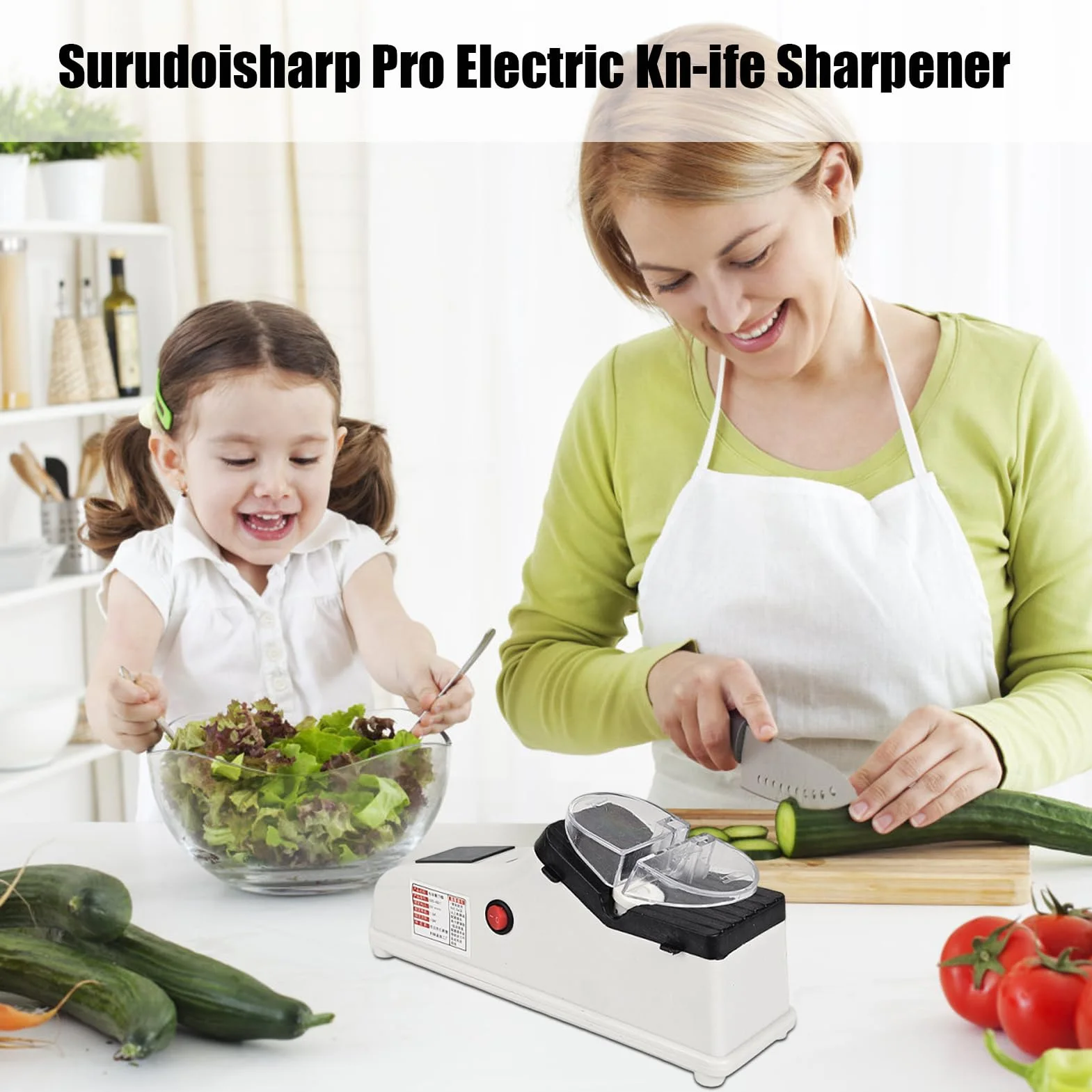 Affilacoltelli elettrico Surudoisharp Pro - Affilacoltelli professionale da 1 unità, strumento automatico per coltelli Prosharpen | Etercitenal Hailoyear Ndfinitee Affilatore con copertura protettiva