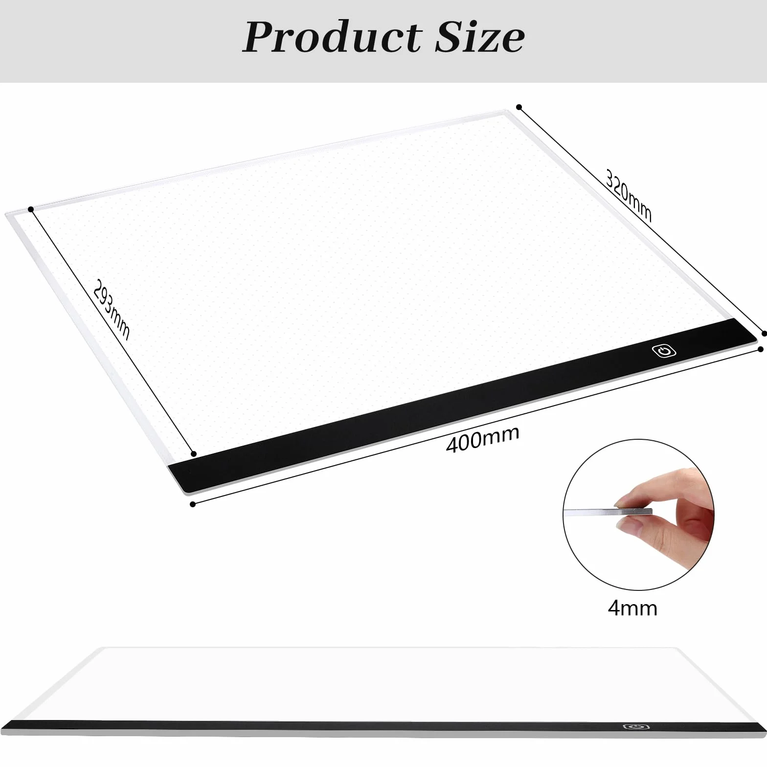Lanvixo Tavoletta Luminosa A3 Tavolo Luminoso, Light Box con 3 Luminosità Regolabile Lavagna Luminosa Tavola da Disegno Ultra Sottile per Animazione Schizzi Pittura a Diamante 5D