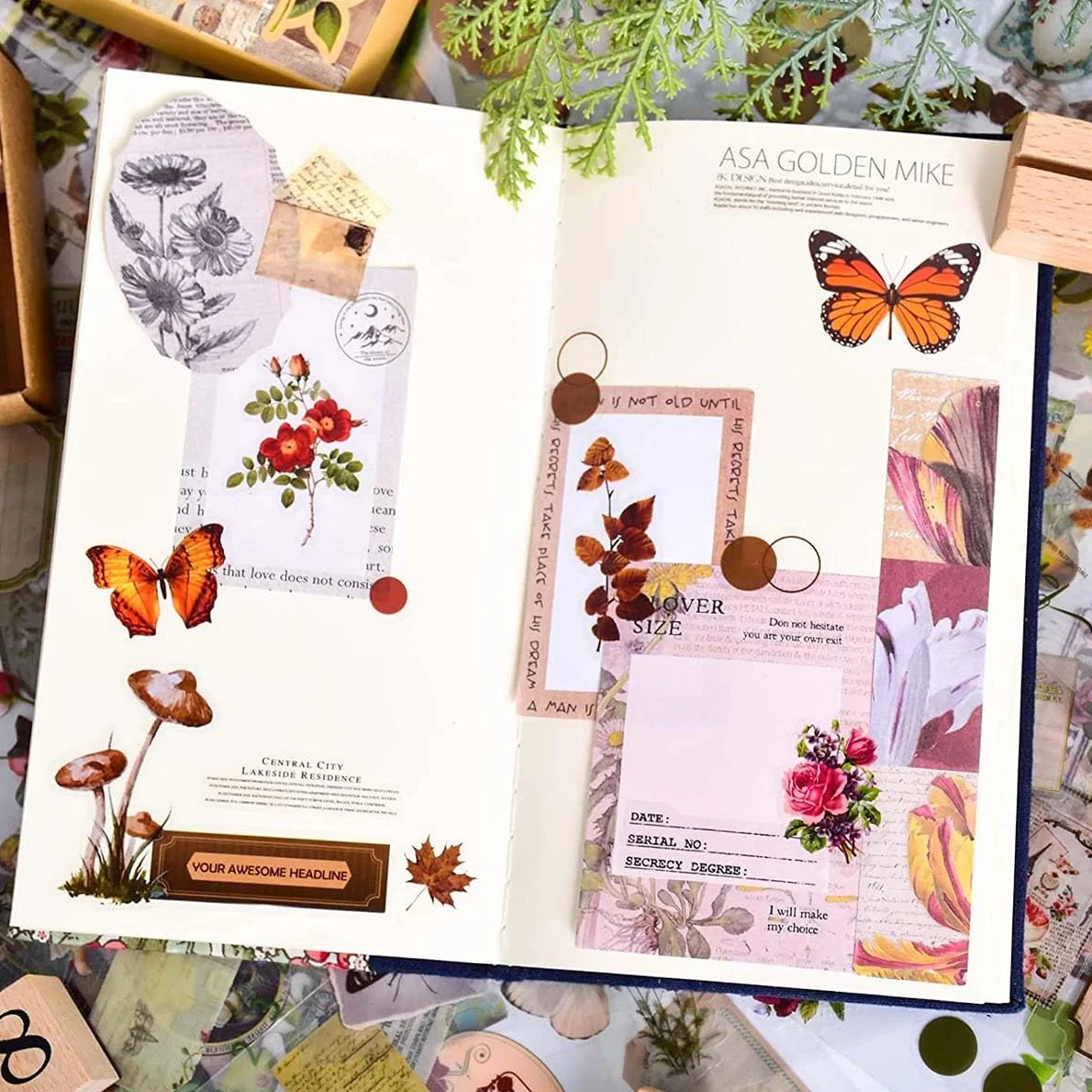 510 Pz/100 Fogli Adesivi per Scrapbooking Stickers，Stickers Bullet Journal丨Scrapbooking Adesivi Stickers Scrapbooking Per Junk Journal Adesivi，Scrapbook Journaling，Bullet Journal Fai da Te ecc