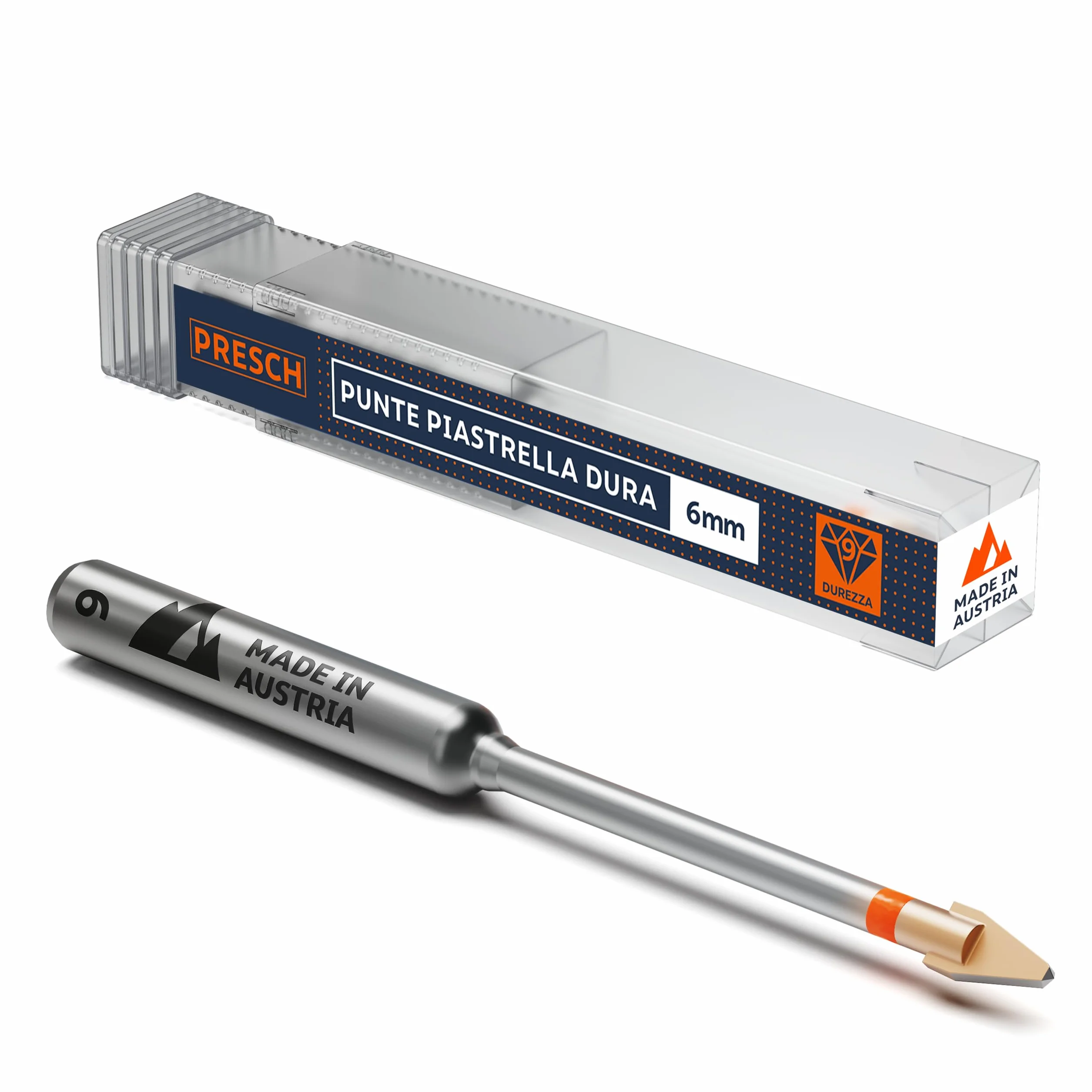 Presch Punta per Piastrelle Ø 6mm | Punta Speciale per Piastrelle Dure, Ceramica, Vetro e Porcellana | Scatola Inclusa