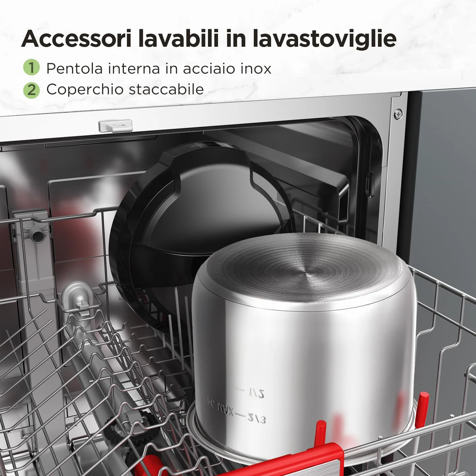 Midea Pentola a pressione elettrica 9 in 1, 12 preset multicooker istantaneo antiaderente, pentola per yogurt, cuoci riso Slow Cooker Sauté, pentola interna in acciaio inox, 8 quarti nero