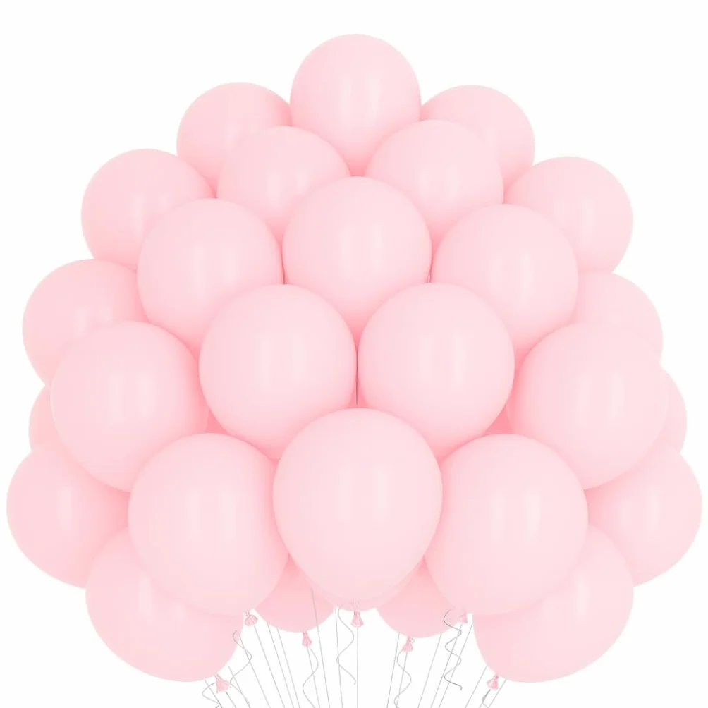 Palloncini Rosa Pastello 30 Cm Lattice Naturale Biodegradabili Gonfiabili Aria Elio Baby Shower