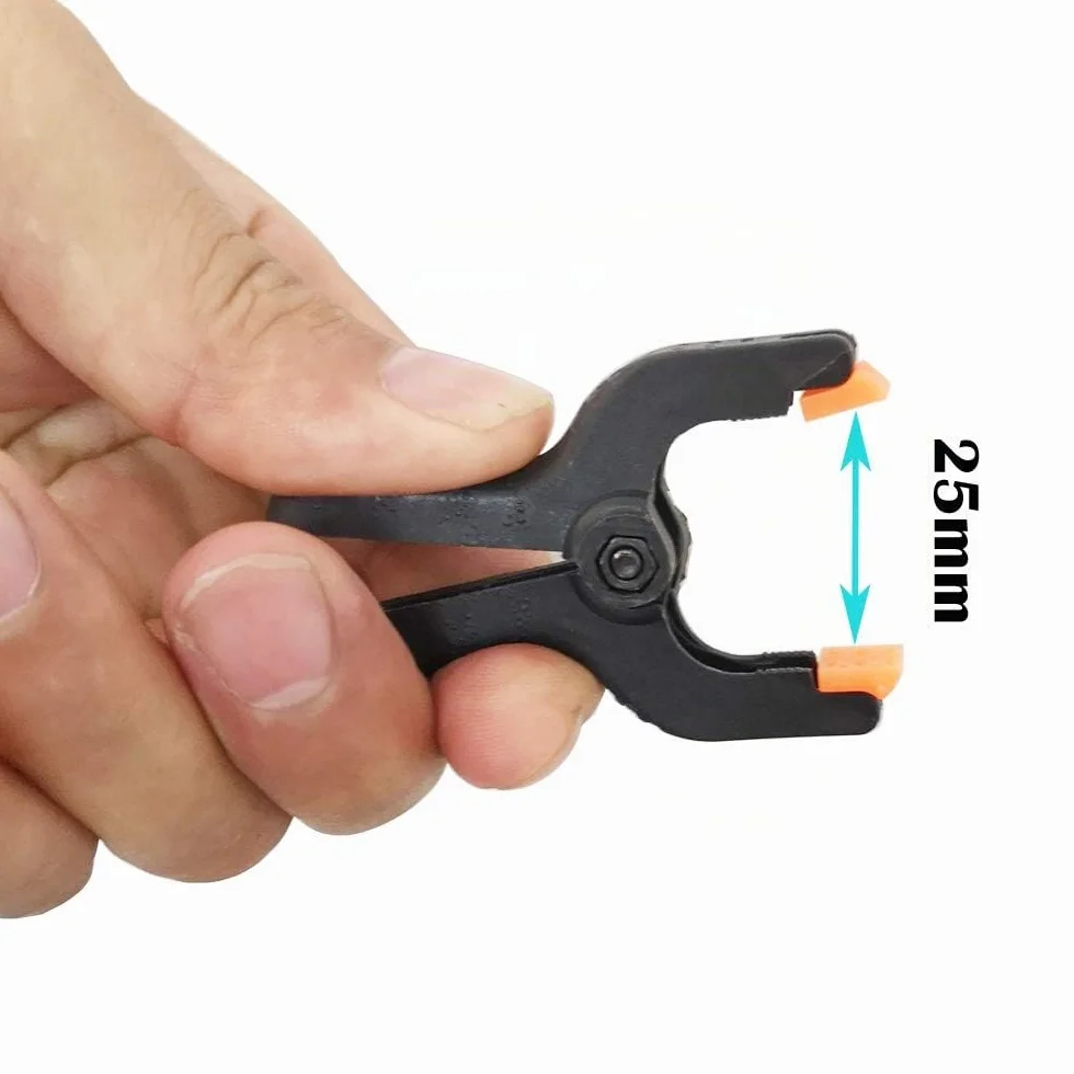 CESFONJER 20 pcs Set Morsetti a Molla in Nylon Multifunzionale, Mini Clip per Foto da Sfondo per Studi, Lavorazione di Legno di Fai Da Te, Lavorazione del Legno con estremità Arancione Morsetto