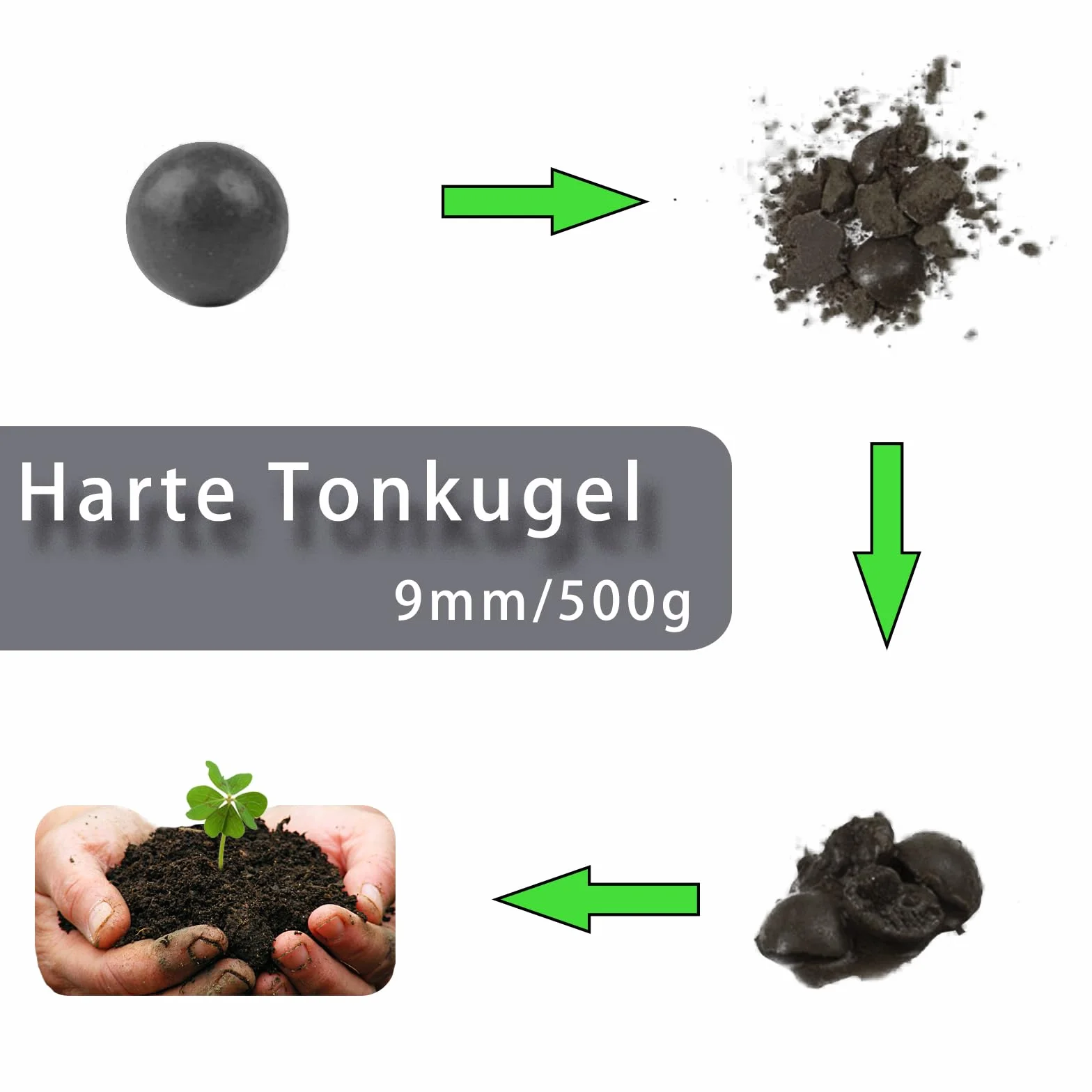 Sfera di argilla dura, 500 g, 9 mm, per esercizi di centrifuga, fionda