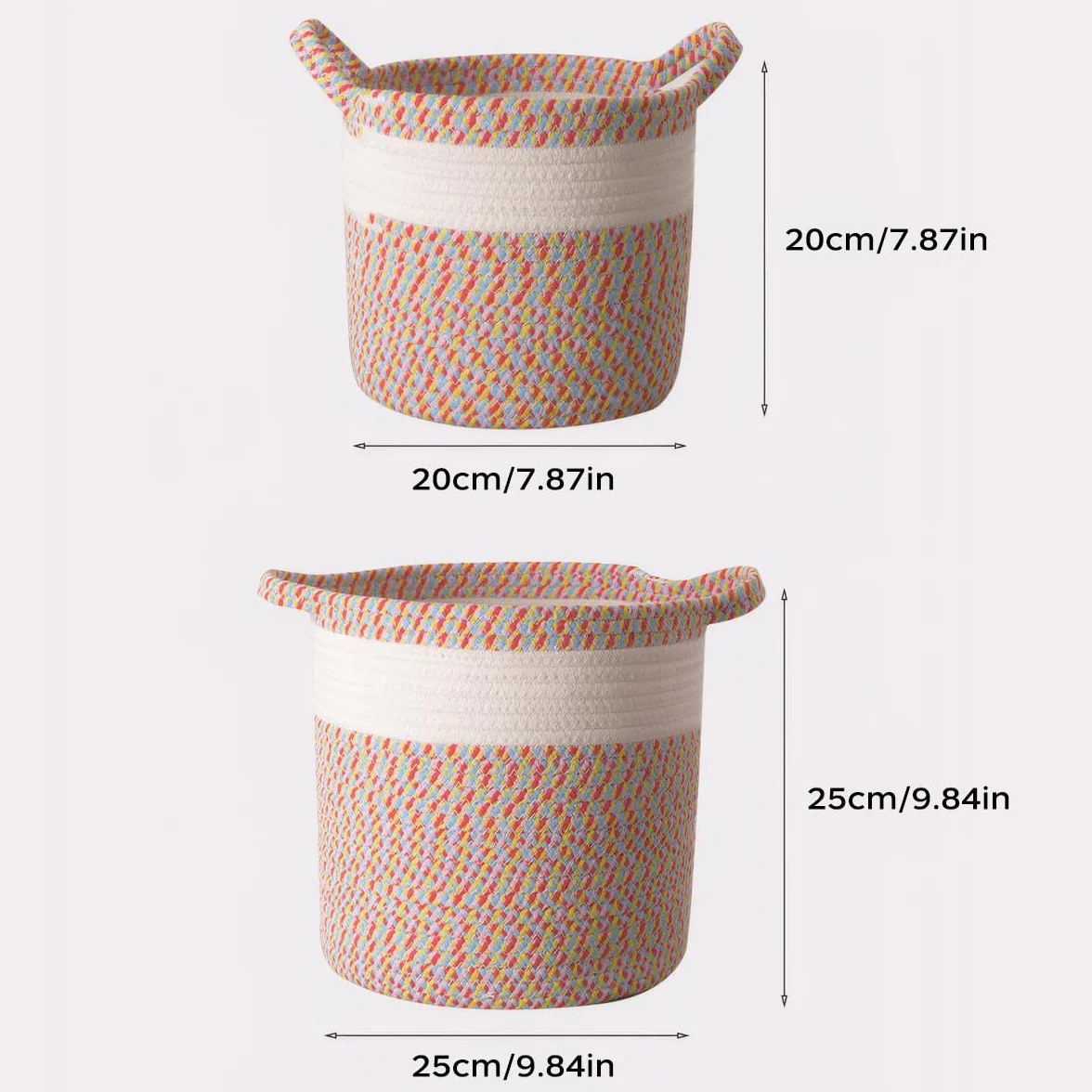 Pratico cestino per riviste e giornali per la vostra casa – ideale per 2 caselle di posta in bagno per quattro persone – lavoro a maglia dal armadietto – Dimensioni: 25 x 25 cm e 20 x 20 cm