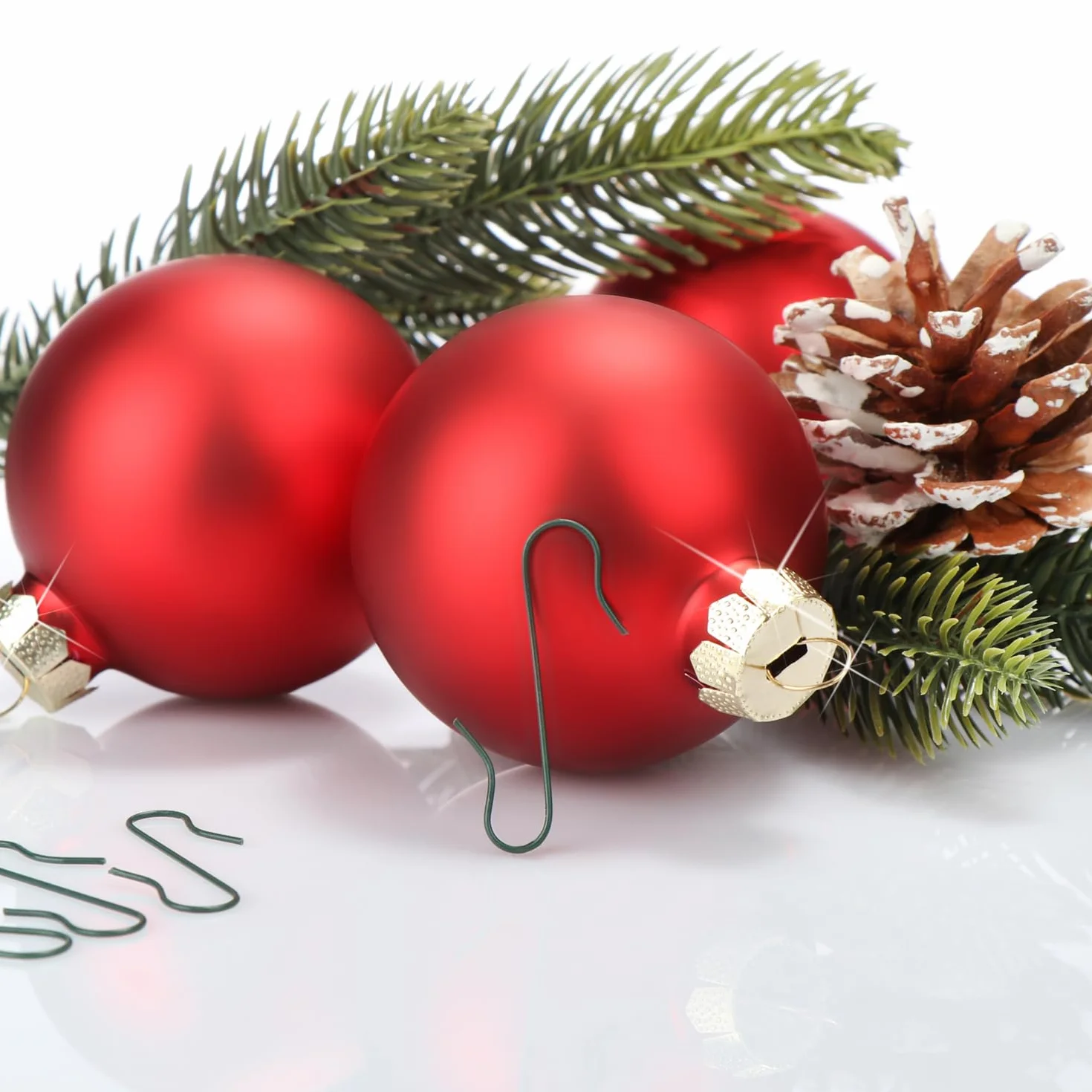 COM-FOUR® 150x Ganci per decorazioni albero di Natale - Ganci doppi per decorazioni albero di Natale - Perfetto per ciondoli decorativi