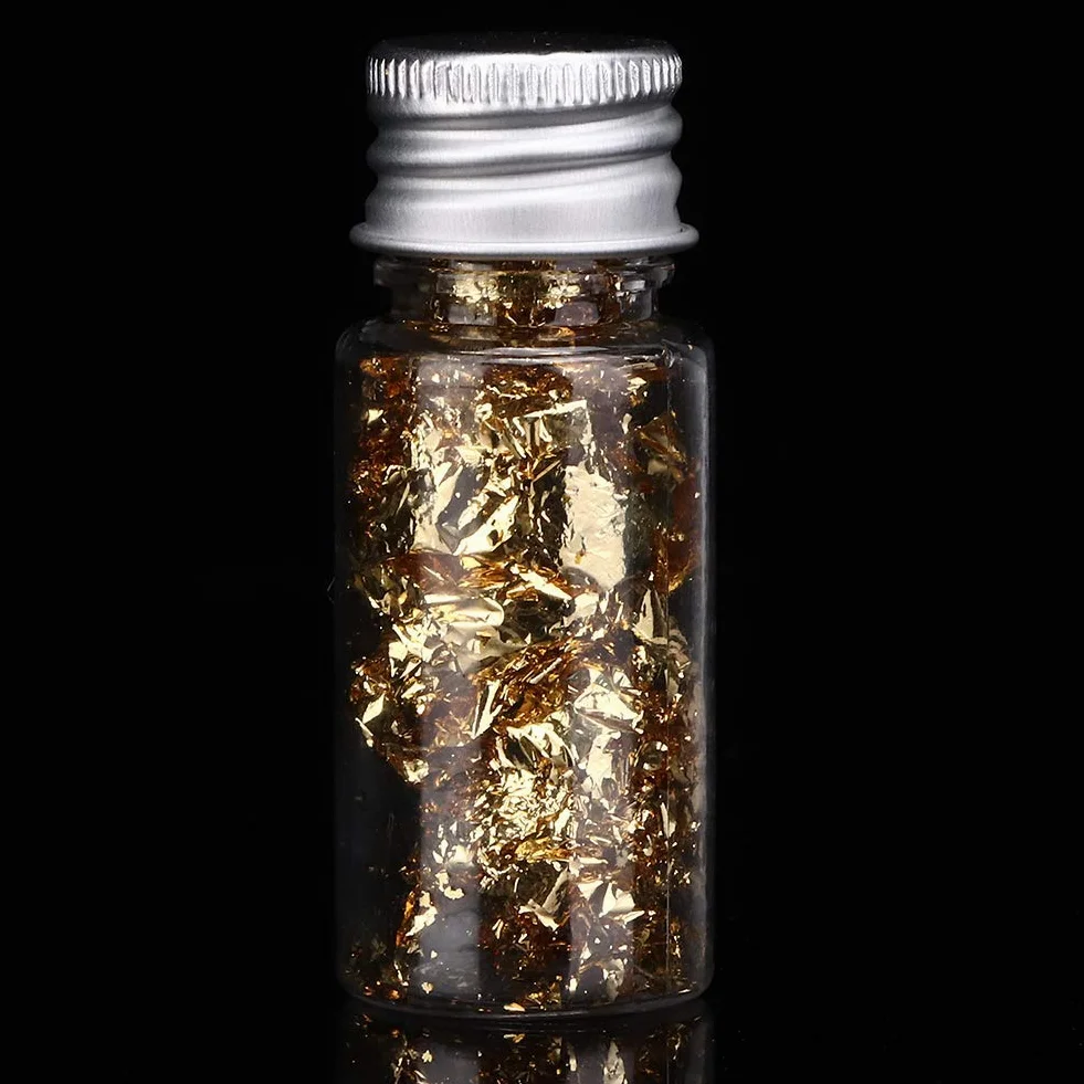 Duokon Lamina d'oro Alimentare, Scaglie di Foglia d'oro Raffinata, Foglia Oro Alimentare Multifunzione, per Alimenti Dessert Decorazione Artigianato, Regalo (20 Bottiglia)