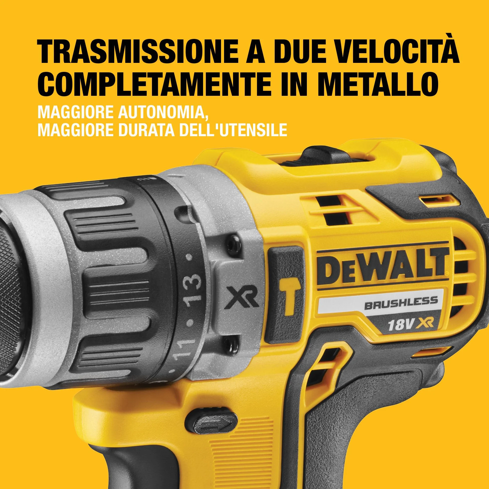 DEWALT Trapano avvitatore a percussione senza spazzole 18V XR, 2 X 5Ah, DCD796P2-QW