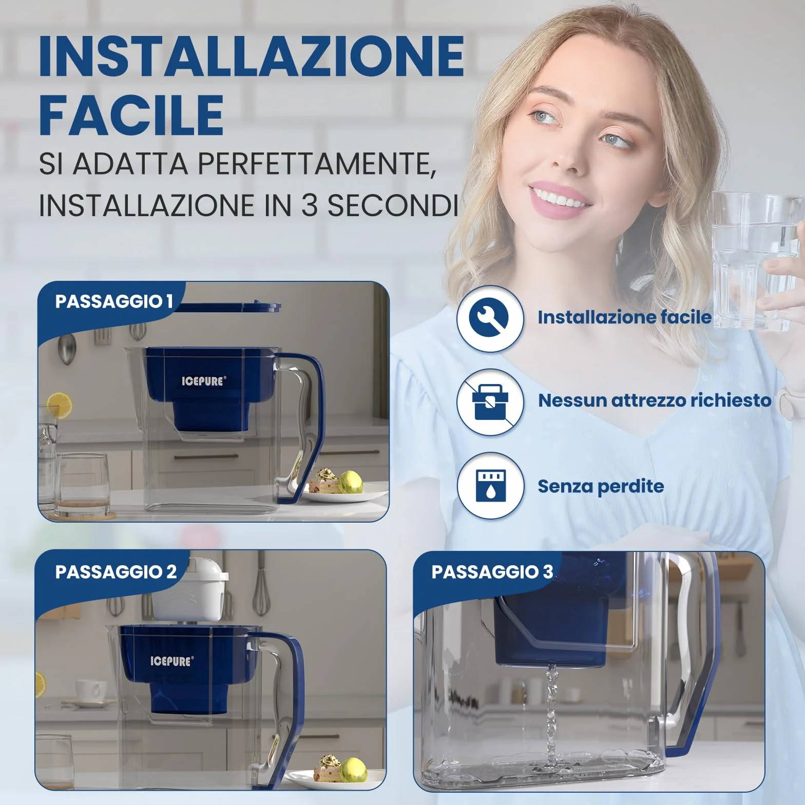 GOLDEN ICEPURE Filtro per bollitore Compatibile Brita Maxtra+ Maxtra Plus Mavea Anna Duomax 6 pezzi