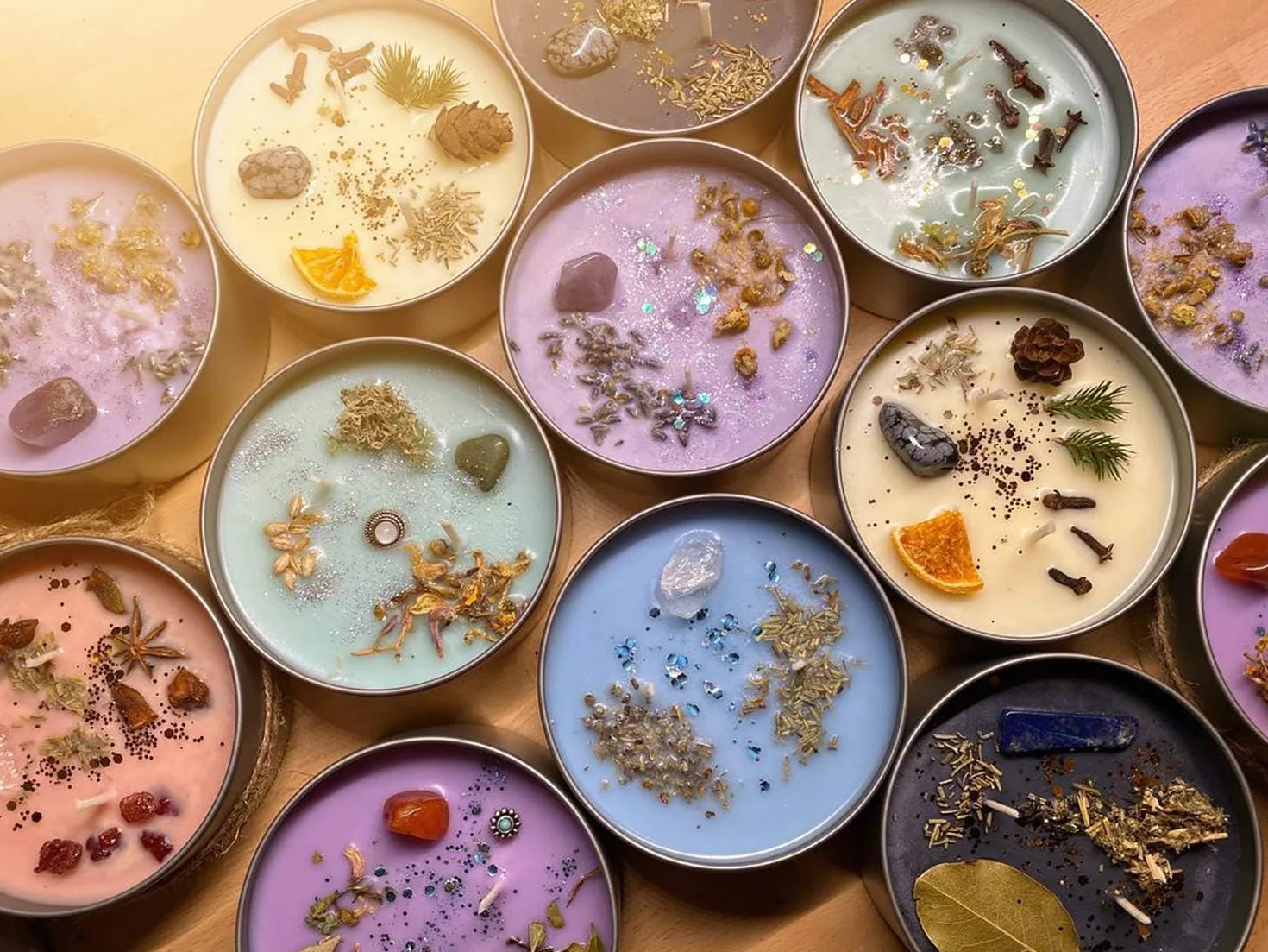 12 Pezzi Portacandele con Coperchio - Contenitori Decorativi Rotondi In Metallo per Fabbricazione Di Candele, Spezie, Gioielli, Polveri, Caramelle, Unguento - Barattoli Vuoti Fai Da Te
