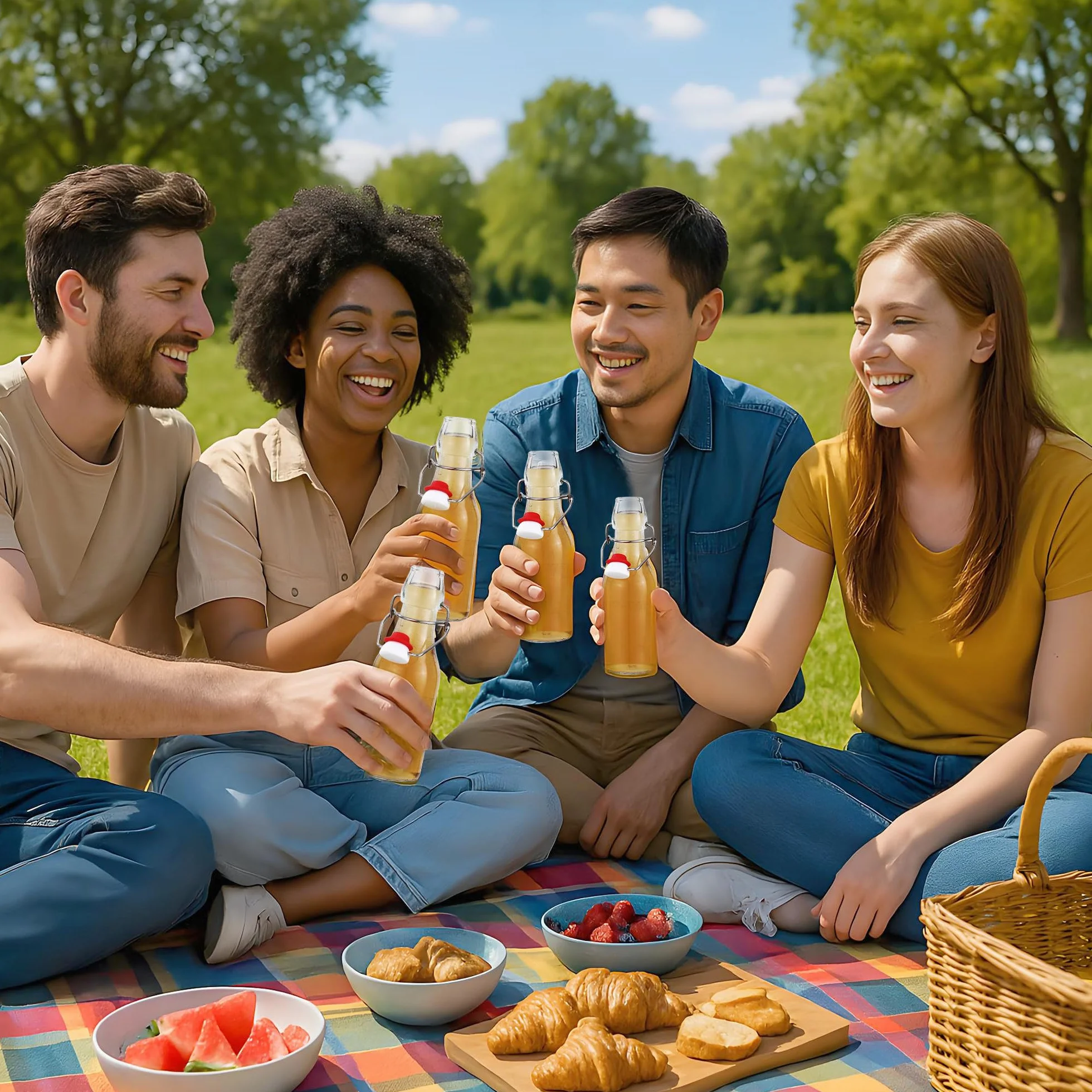 Bottiglie in Vetro da 250ml con Tappo Ermetico Set da 10 Riutilizzabili per Birra Olio Succhi