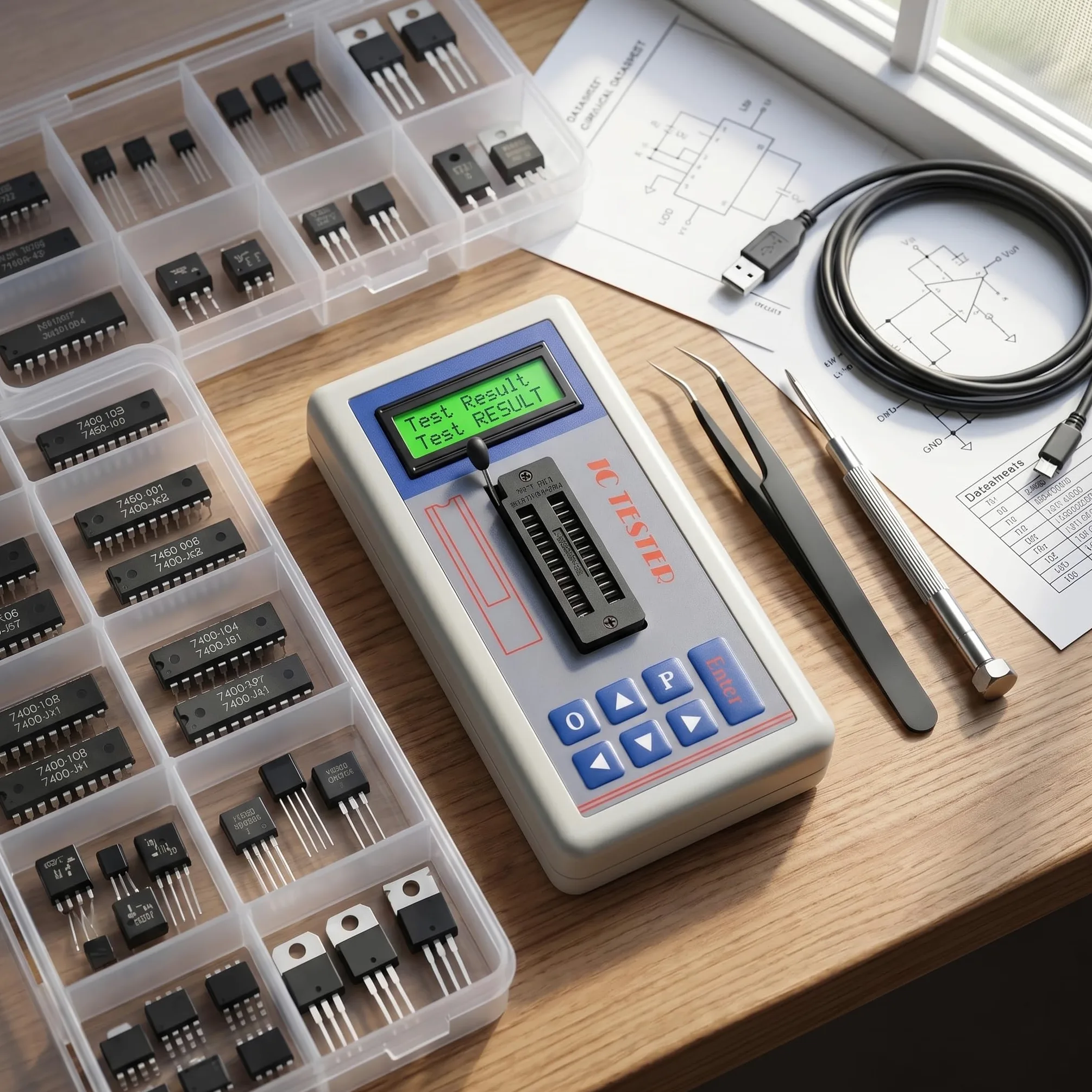 Multi Funzionale Transistor Tester Circuito Integrato IC Tester Tester di Manutenzione Tester MOS PNP NPN Rivelatore 5V 3.3V (Nessun terminale)