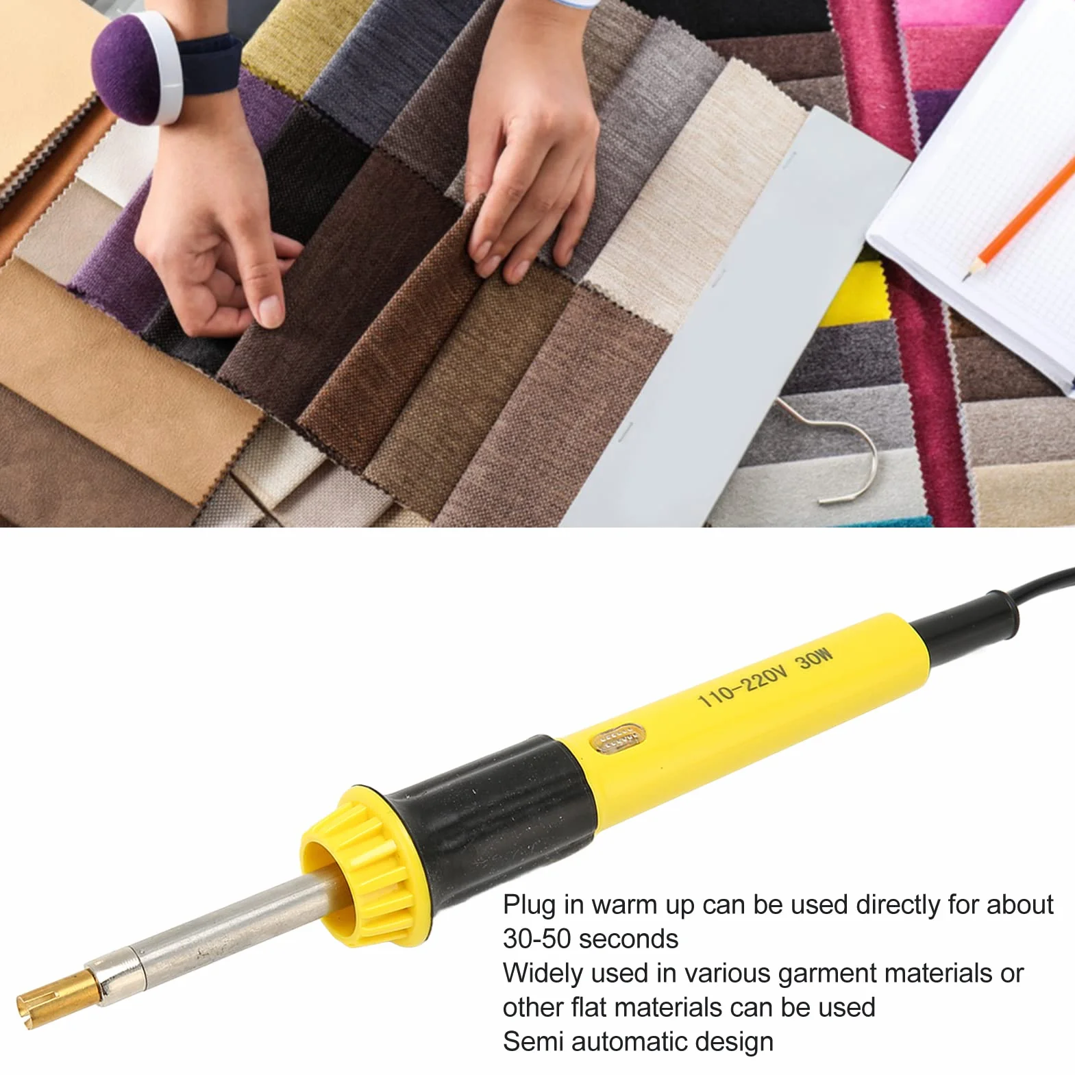Hotfix Applicatore di Strass, Ferro Professionale da 30 W su Strumento di Fissaggio a Caldo Fai-Da-Te Applicatore di Incastonamento di Strass, Applicatore di Fissaggio a Caldo Semiautomatico a Risparm